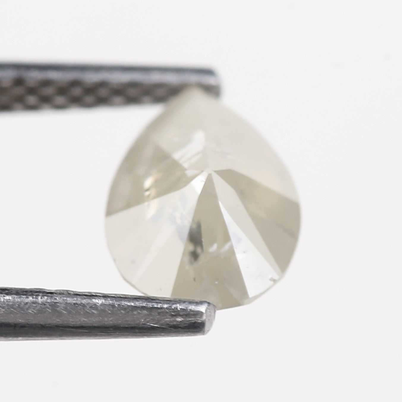 0.96 Carat Natural Opalescent Pear Shape Salt and Pepper Diamond 7.66 MM