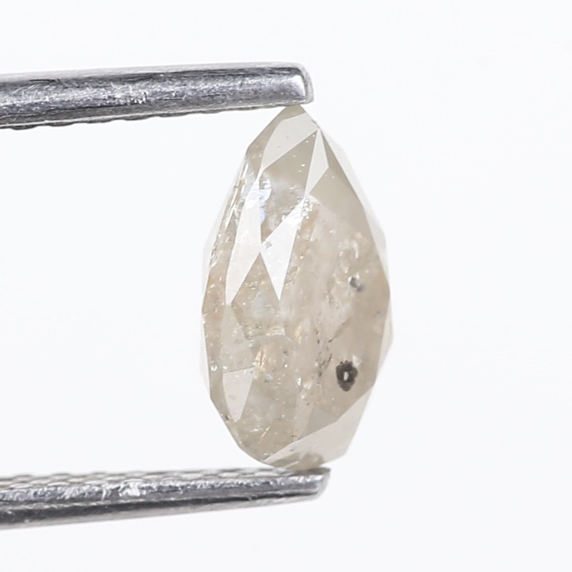 1.13 Carat Natural Icy Gray Pear Salt and Pepper Diamond 7.83 MM