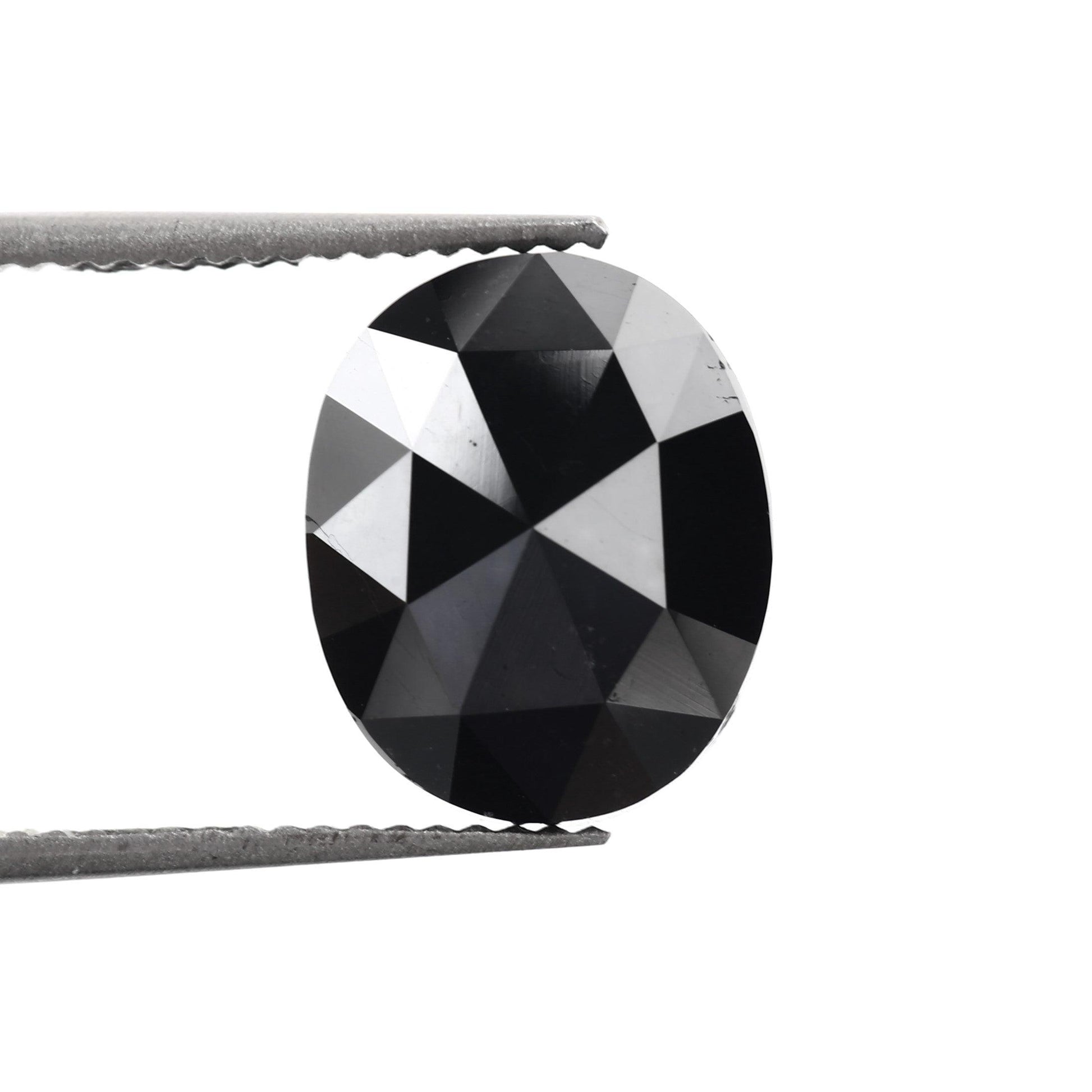 oval rose cut black diamond