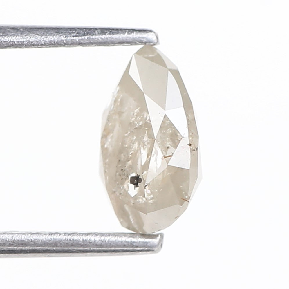 1.13 Carat Natural Icy Gray Pear Salt and Pepper Diamond 7.83 MM