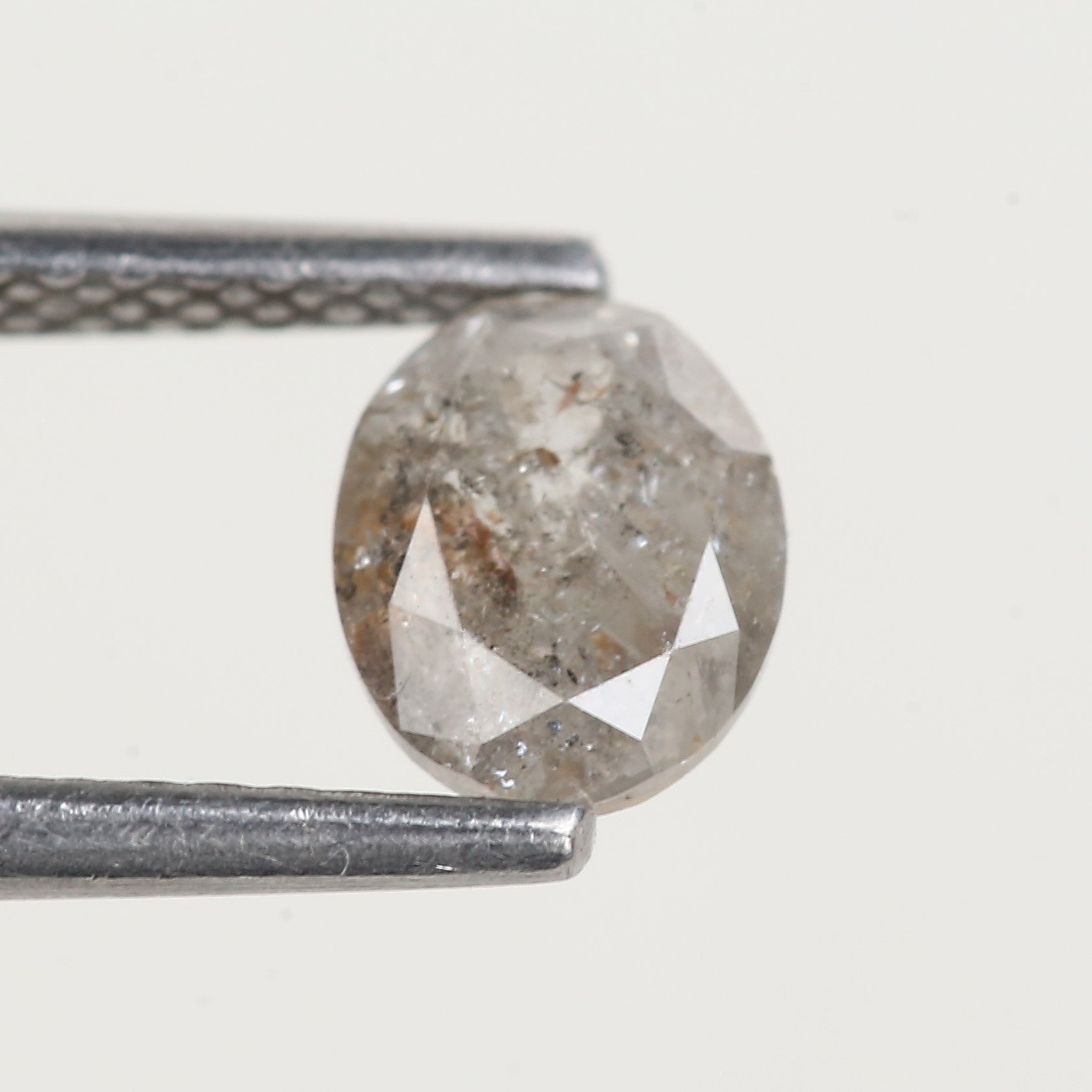 0.74 Ct Oval Cut Grey Salt and Pepper Diamond 6.2 MM