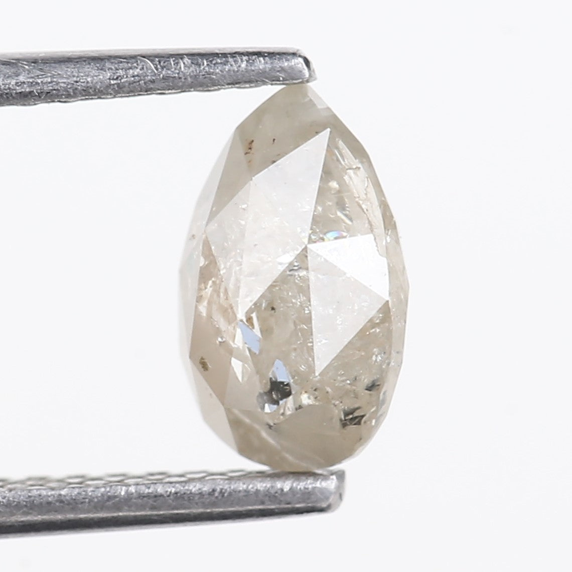 1.13 Carat Natural Icy Gray Pear Salt and Pepper Diamond 7.83 MM