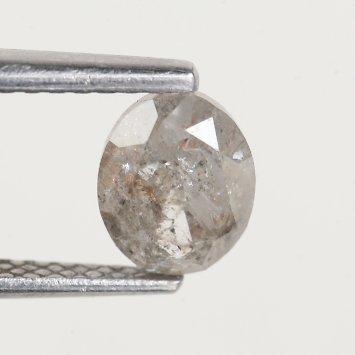 0.74 Ct Oval Cut Grey Salt and Pepper Diamond 6.2 MM