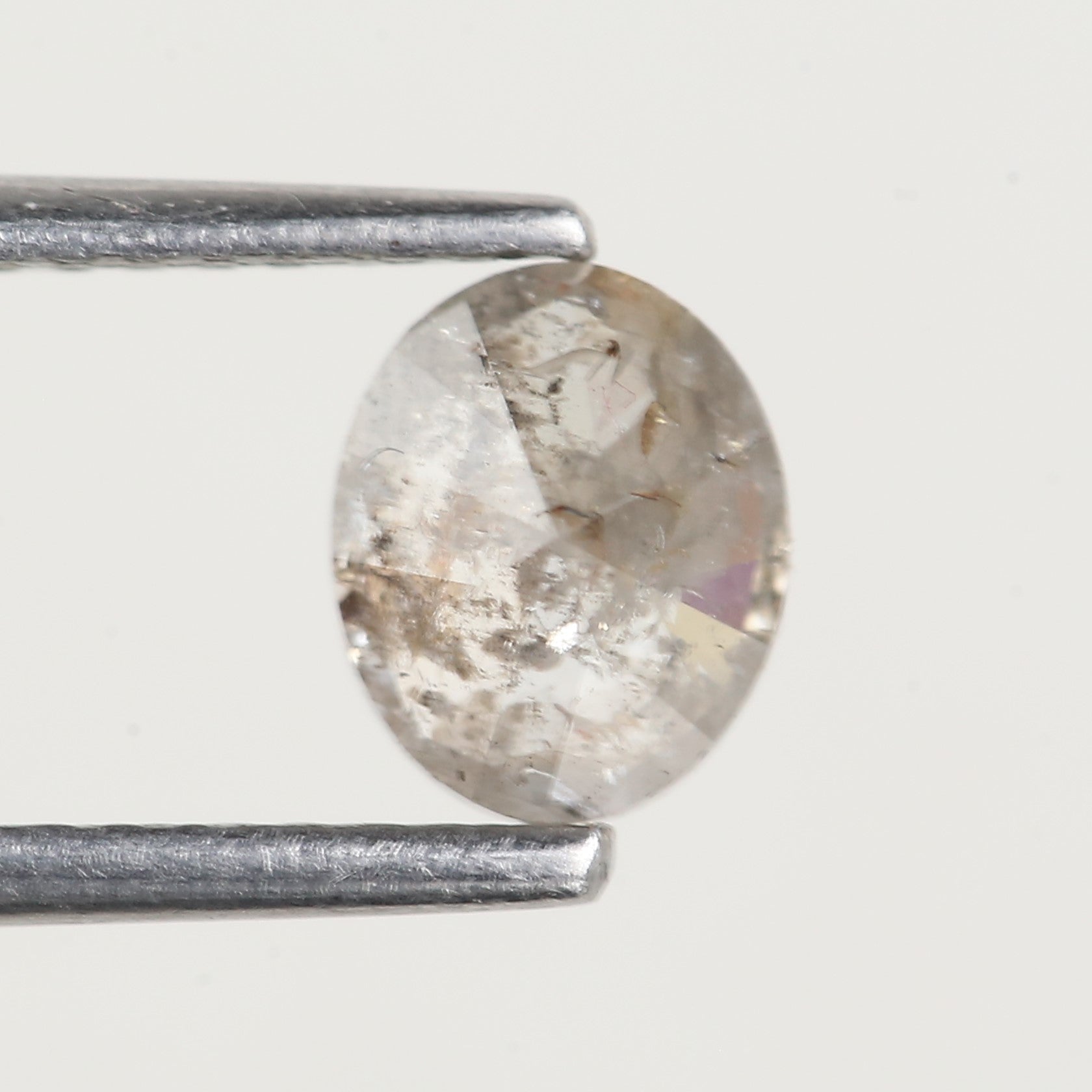 0.74 Ct Oval Cut Grey Salt and Pepper Diamond 6.2 MM