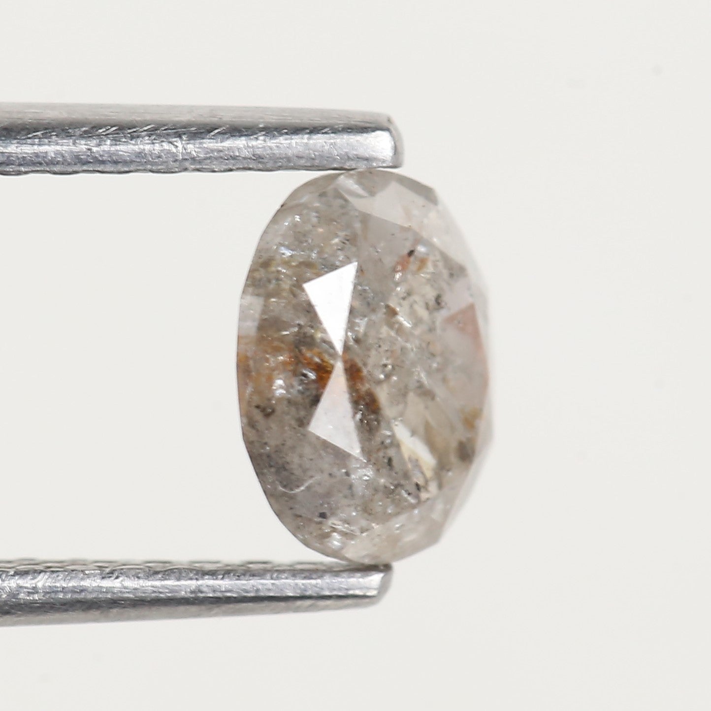 0.74 Ct Oval Cut Grey Salt and Pepper Diamond 6.2 MM