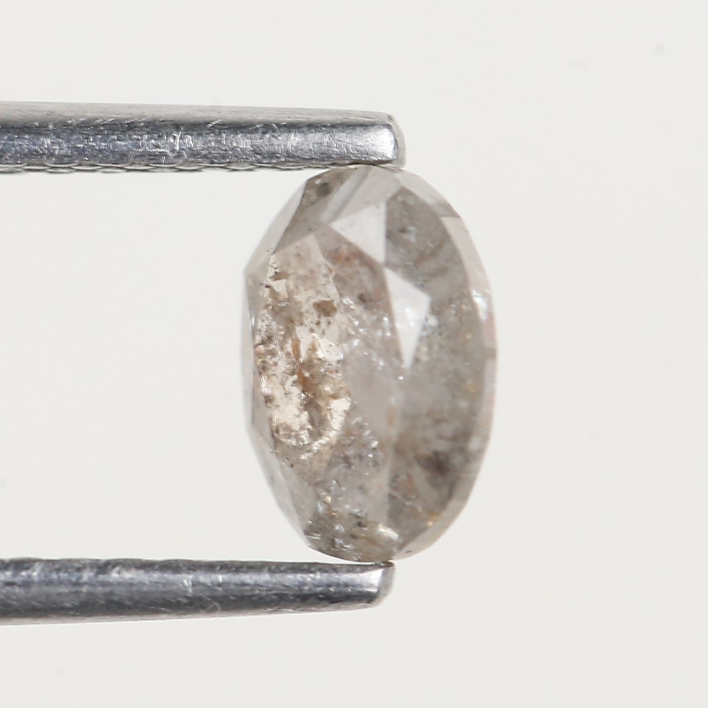 0.74 Ct Oval Cut Grey Salt and Pepper Diamond 6.2 MM