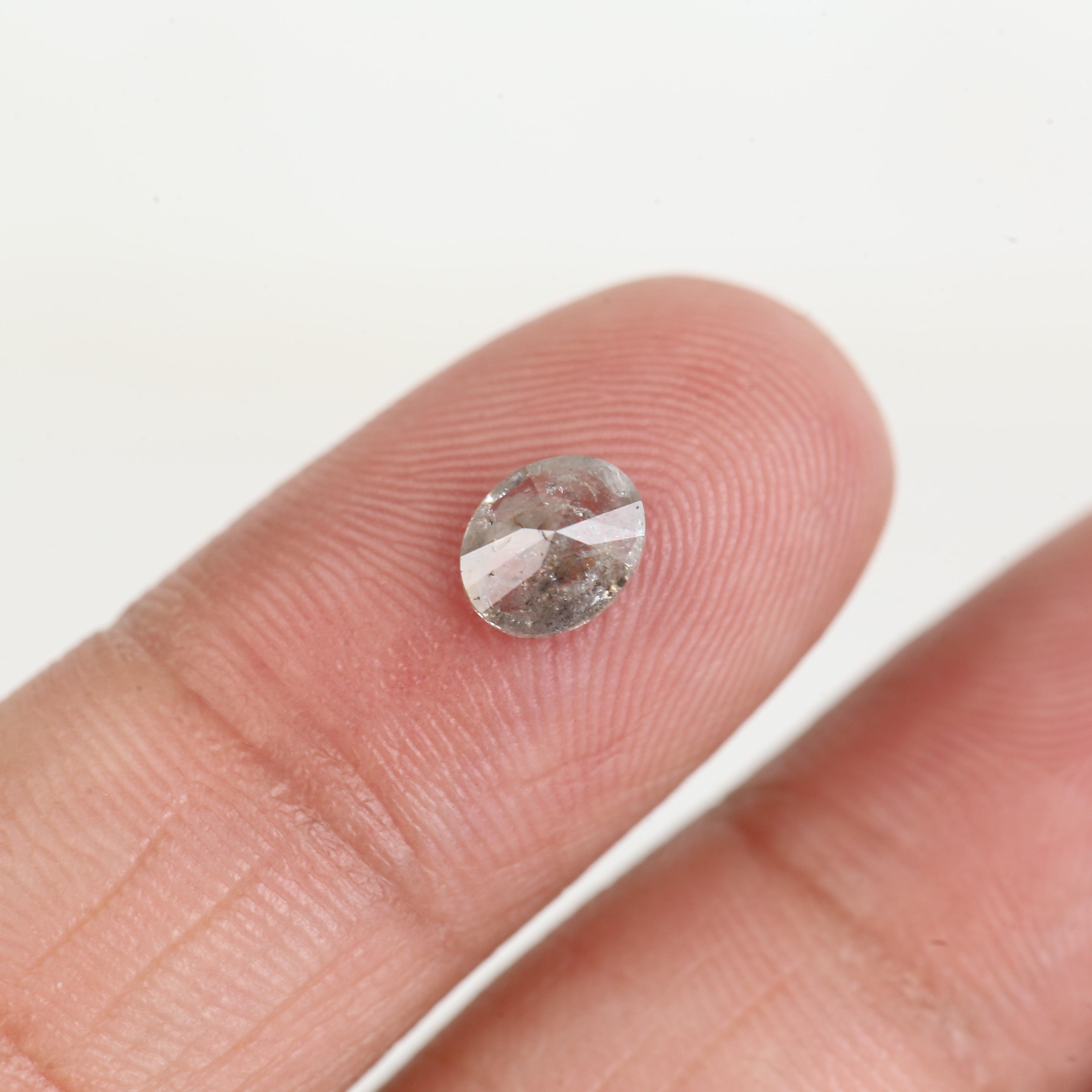 0.74 Ct Oval Cut Grey Salt and Pepper Diamond 6.2 MM