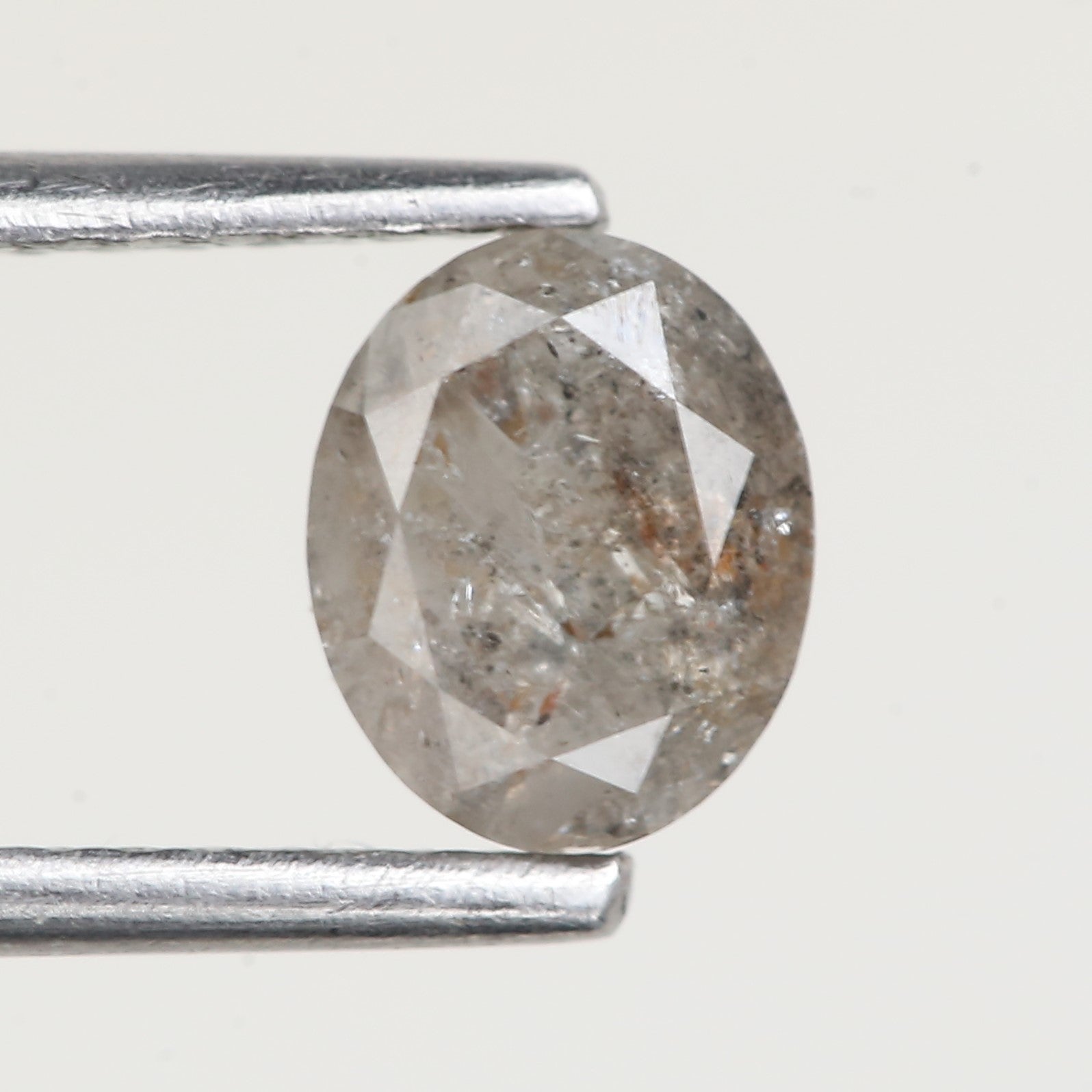 0.74 Ct Oval Cut Grey Salt and Pepper Diamond 6.2 MM