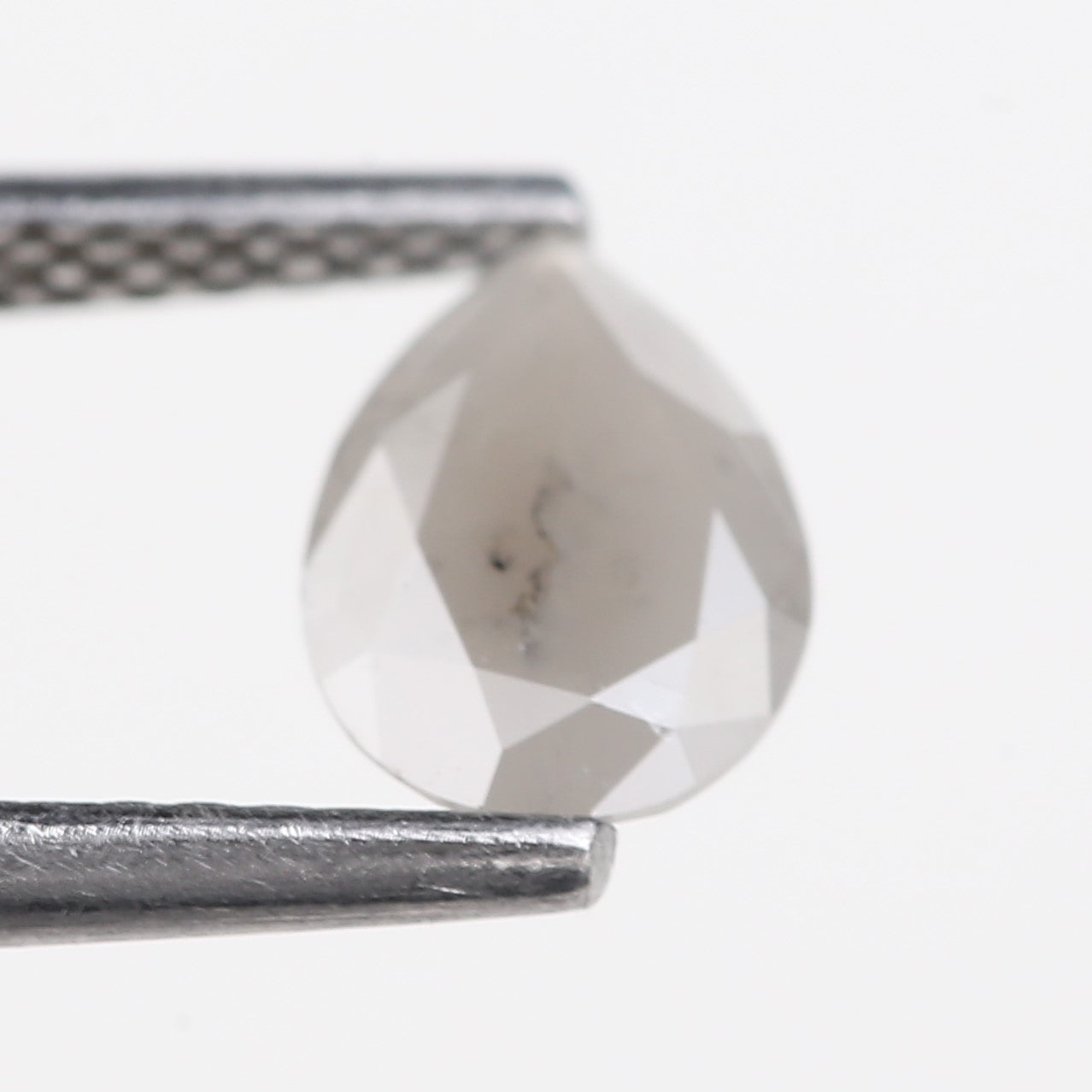 0.63 Carat Natural Gray Pear Salt and Pepper Diamond 7.30 MM