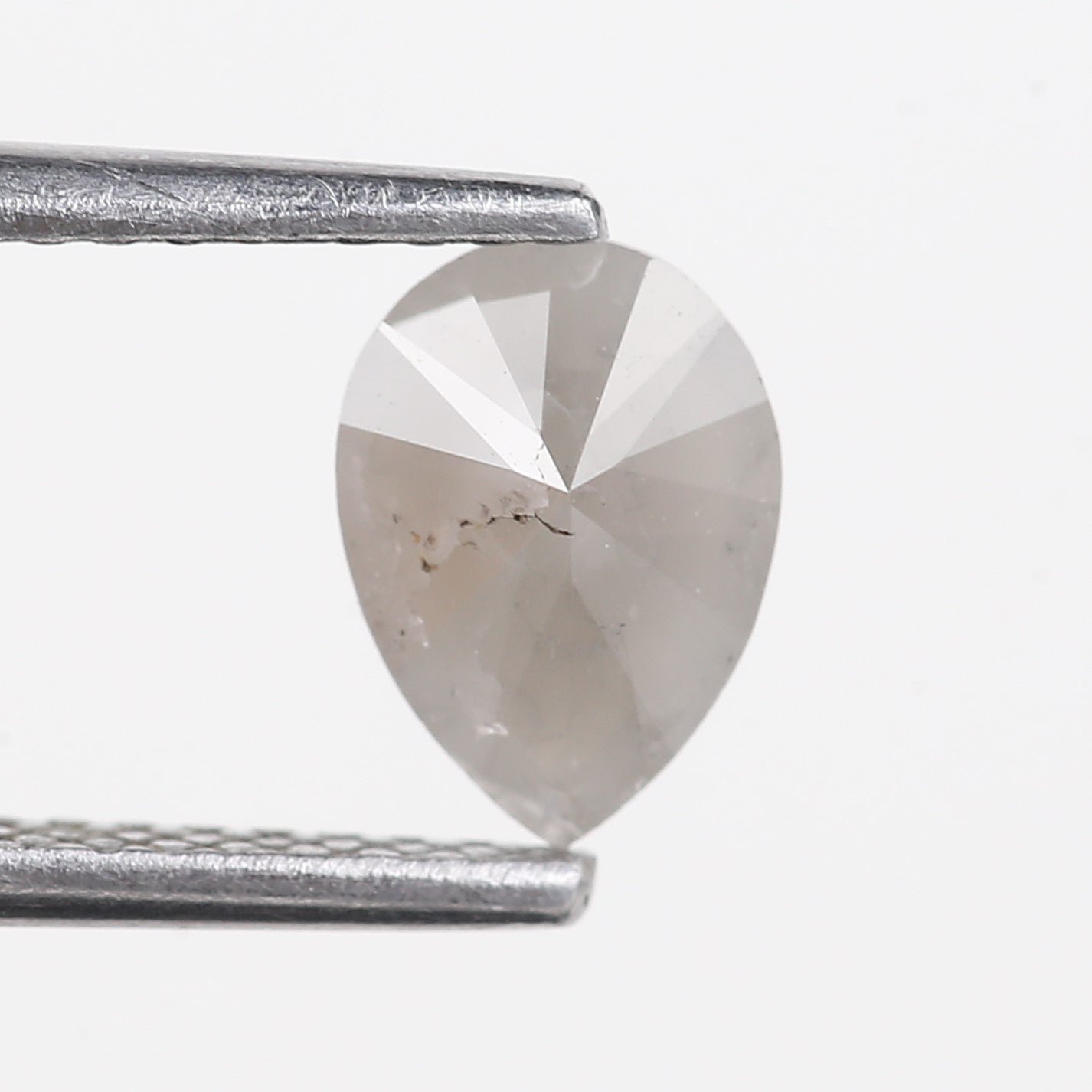 0.63 Carat Natural Gray Pear Salt and Pepper Diamond 7.30 MM