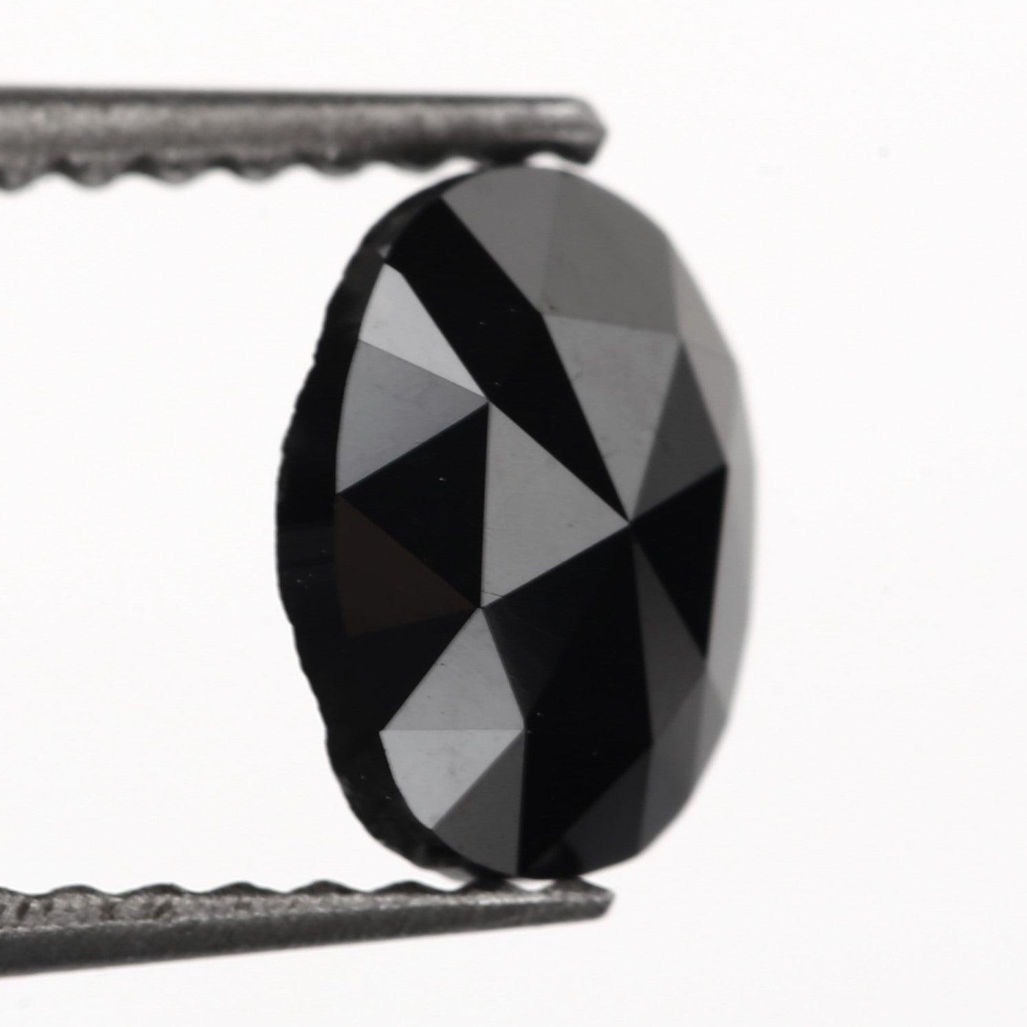 rosecut oval black diamond