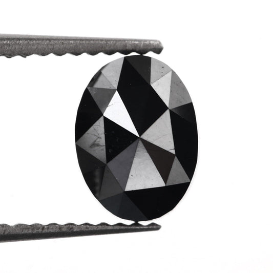 oval black diamond rose cut