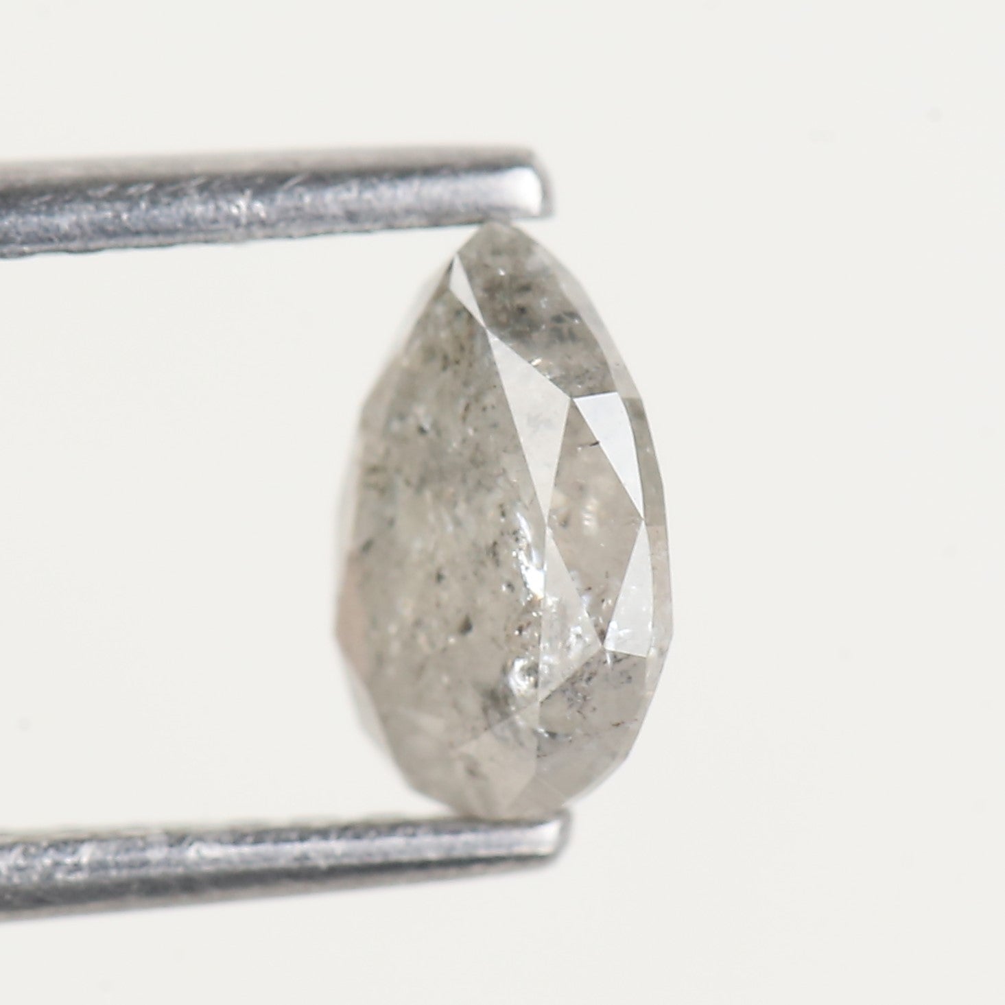 0.68 Ct Genuine Pear Salt and Pepper Diamond 6.8 MM