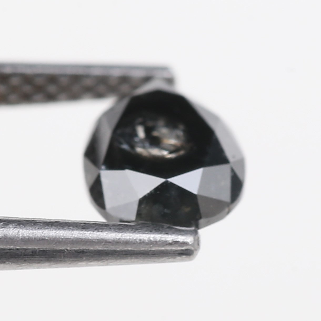 0.97 Carat Natural Black Pear Salt and Pepper Diamond 7.22 MM