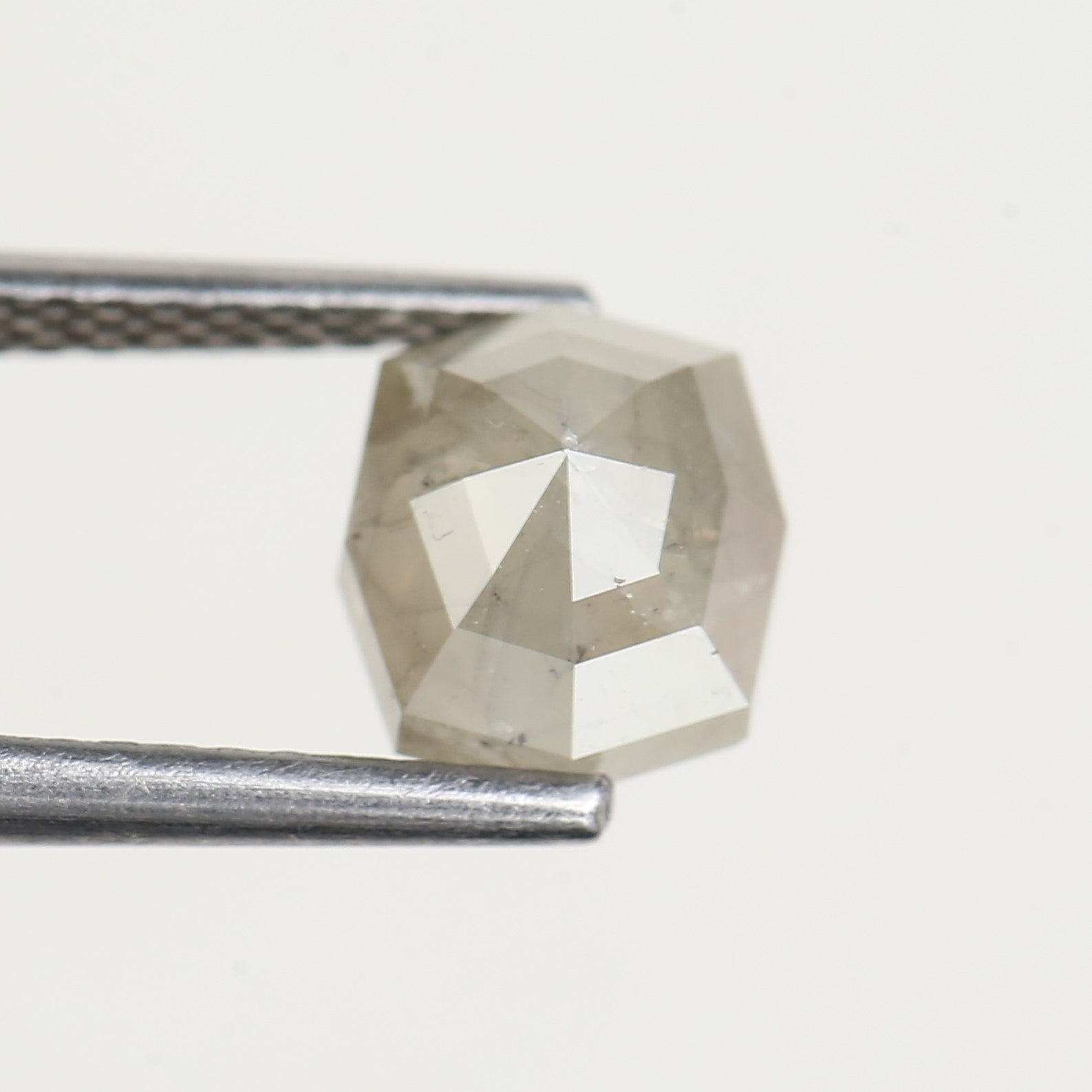 1.57 Carat Hexagon Grey Salt and Pepper Diamond 7.1 MM