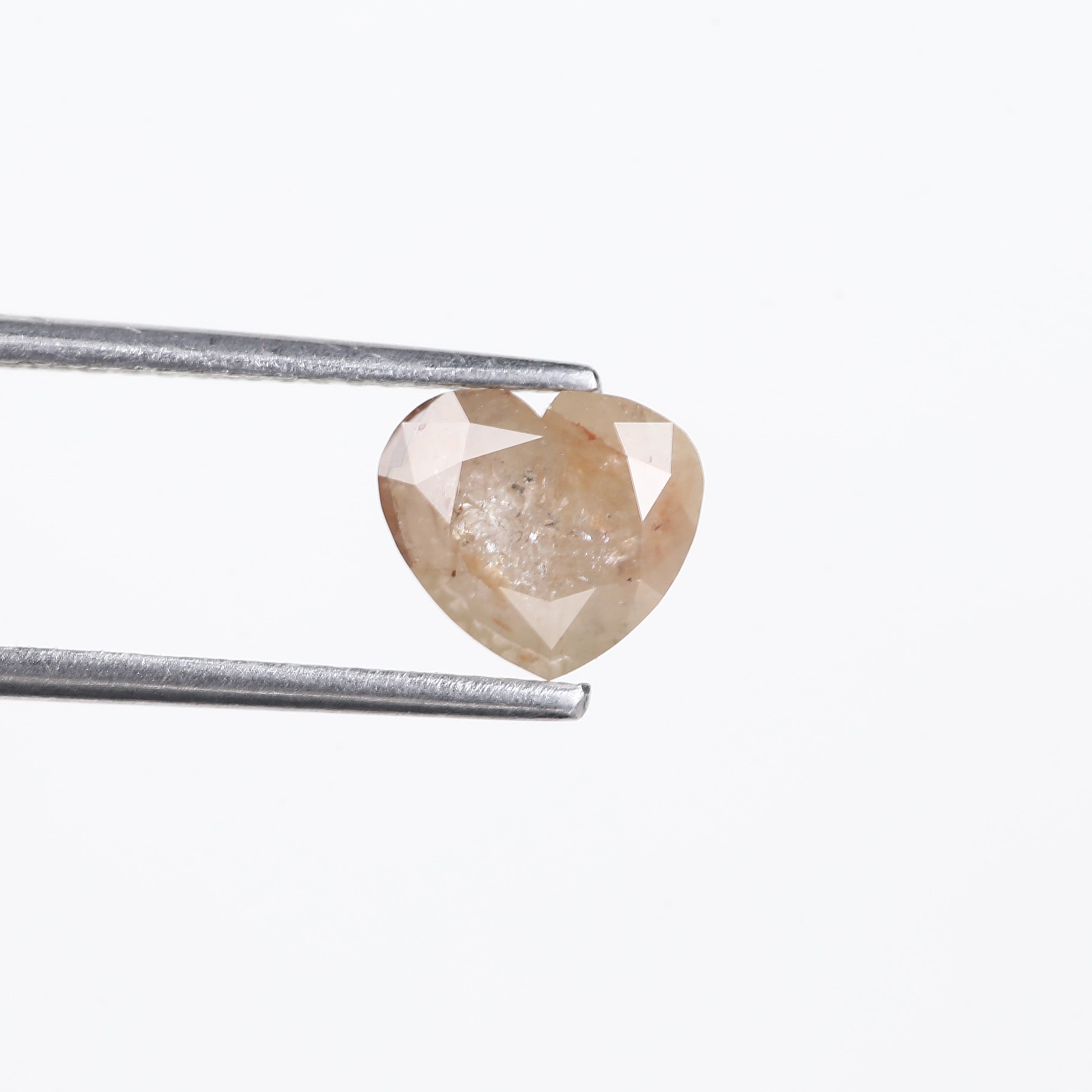 1.66 Carat Natural Heart Shape Brown Salt and Pepper Diamond 6.74 MM