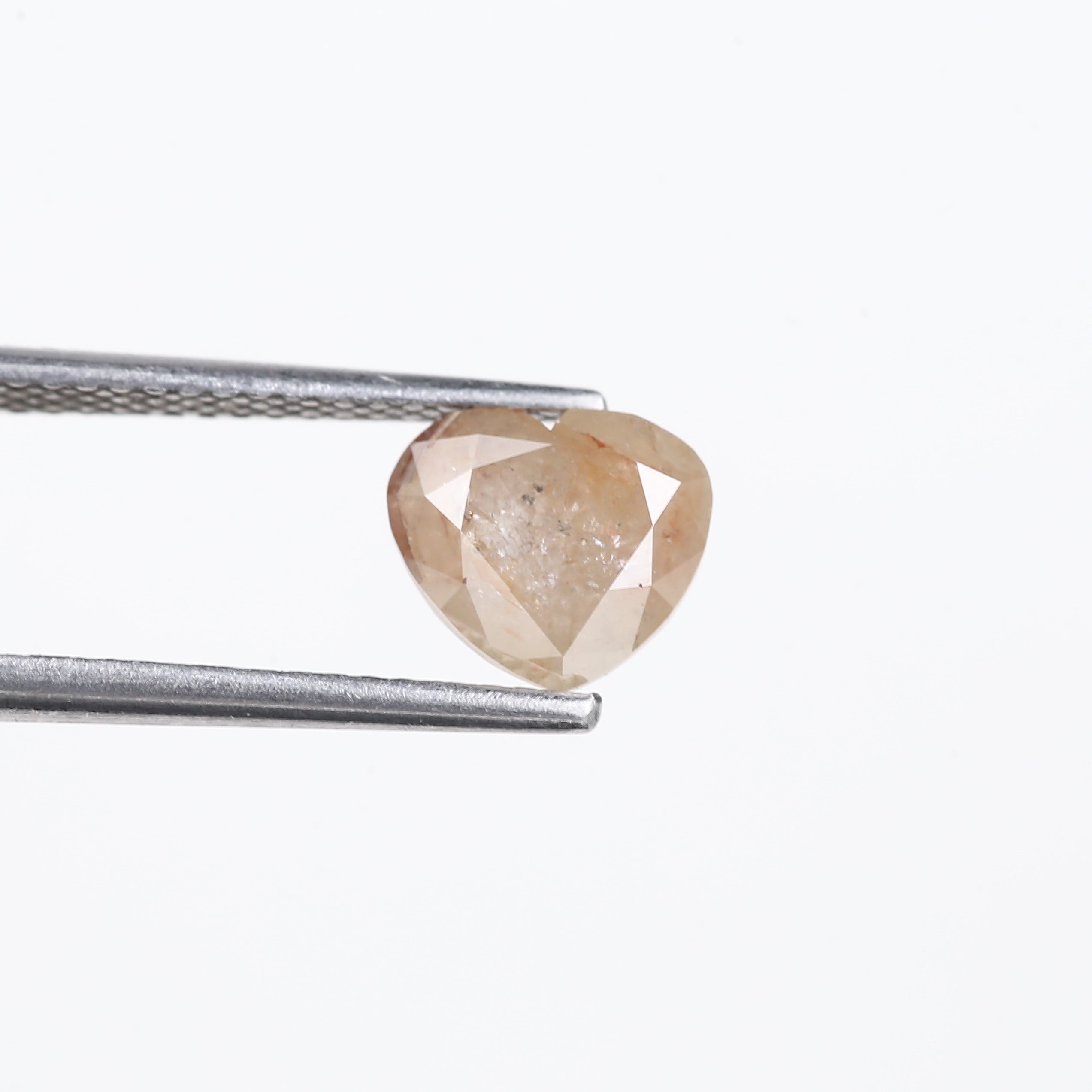 1.66 Carat Natural Heart Shape Brown Salt and Pepper Diamond 6.74 MM