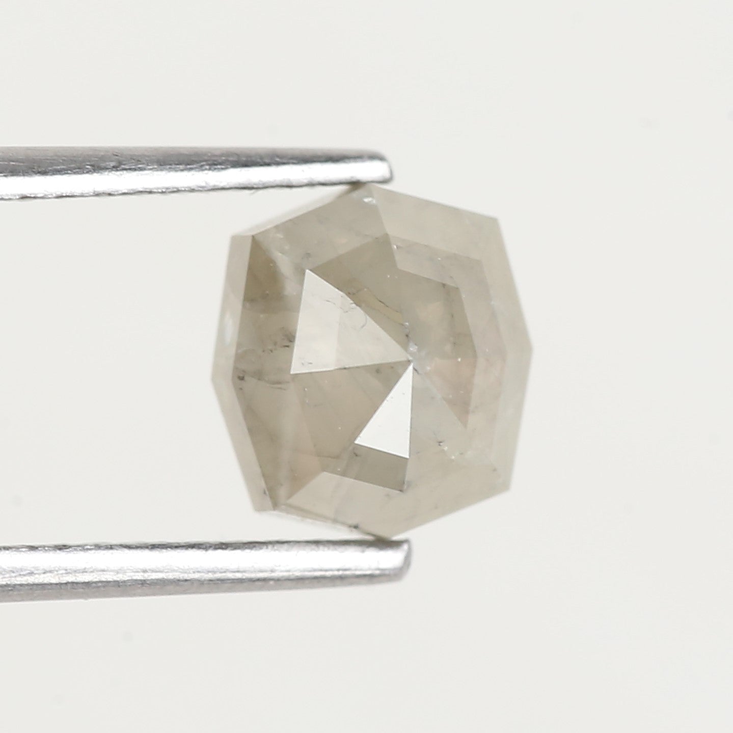 1.57 Carat Hexagon Grey Salt and Pepper Diamond 7.1 MM