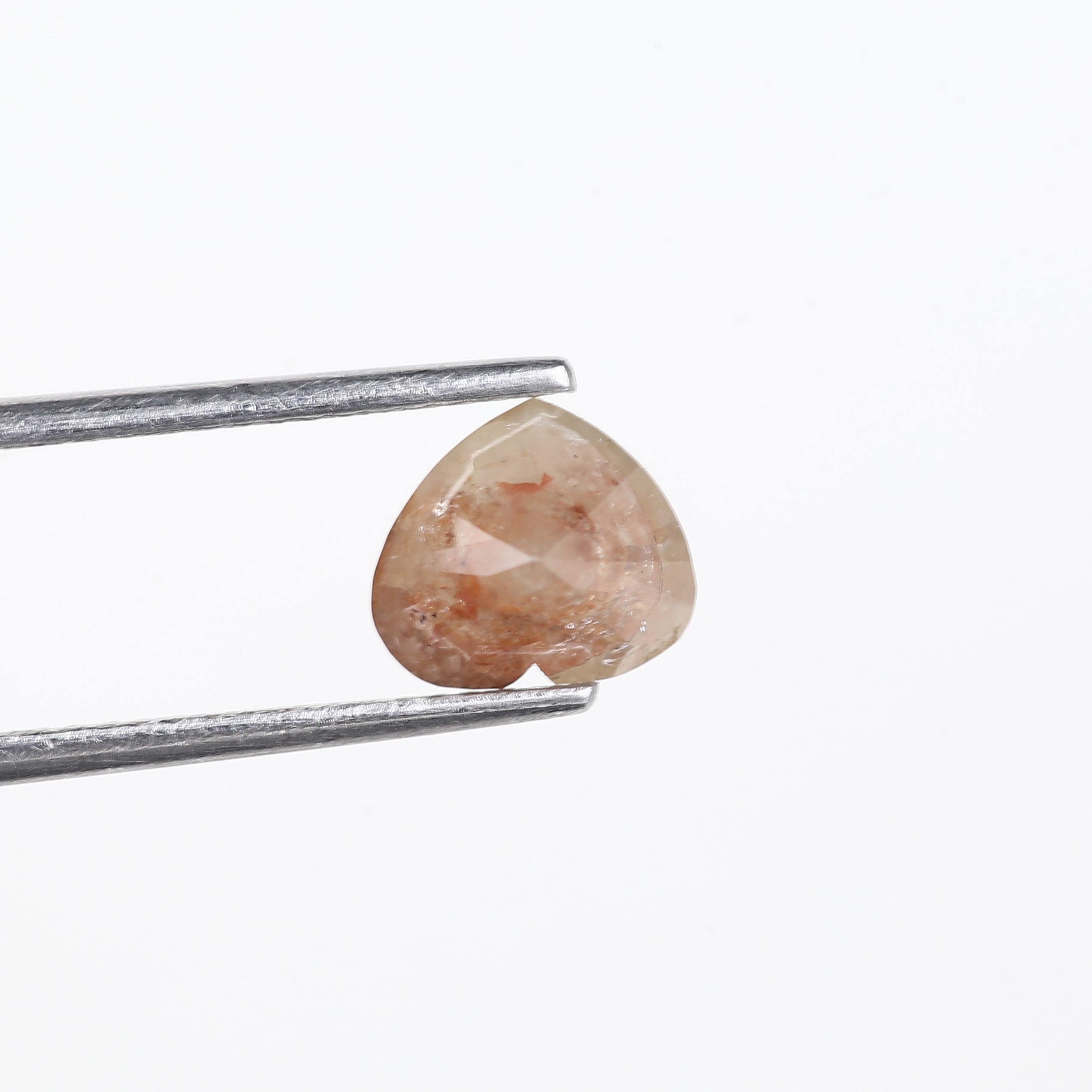 1.66 Carat Natural Heart Shape Brown Salt and Pepper Diamond 6.74 MM