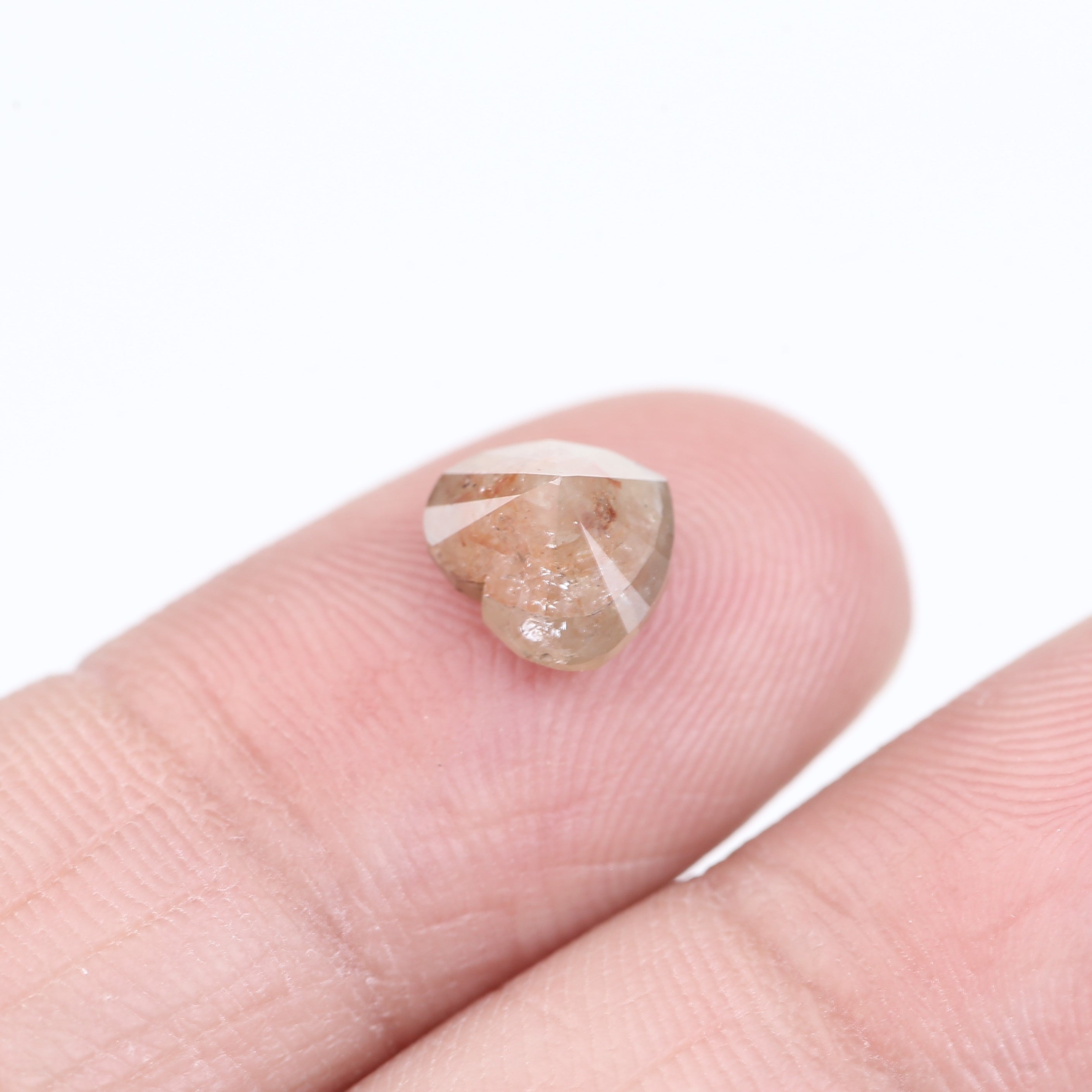 1.66 Carat Natural Heart Shape Brown Salt and Pepper Diamond 6.74 MM