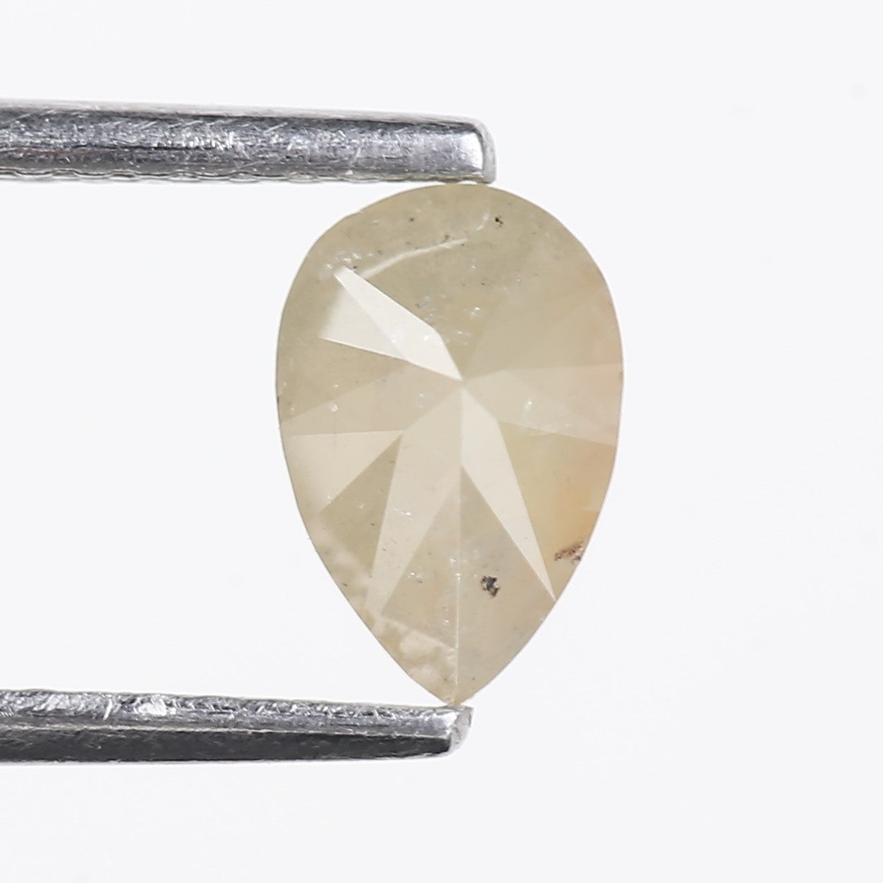 0.81 Carat Natural Yellow Orange Pear Salt and Pepper Diamond 7.10 MM