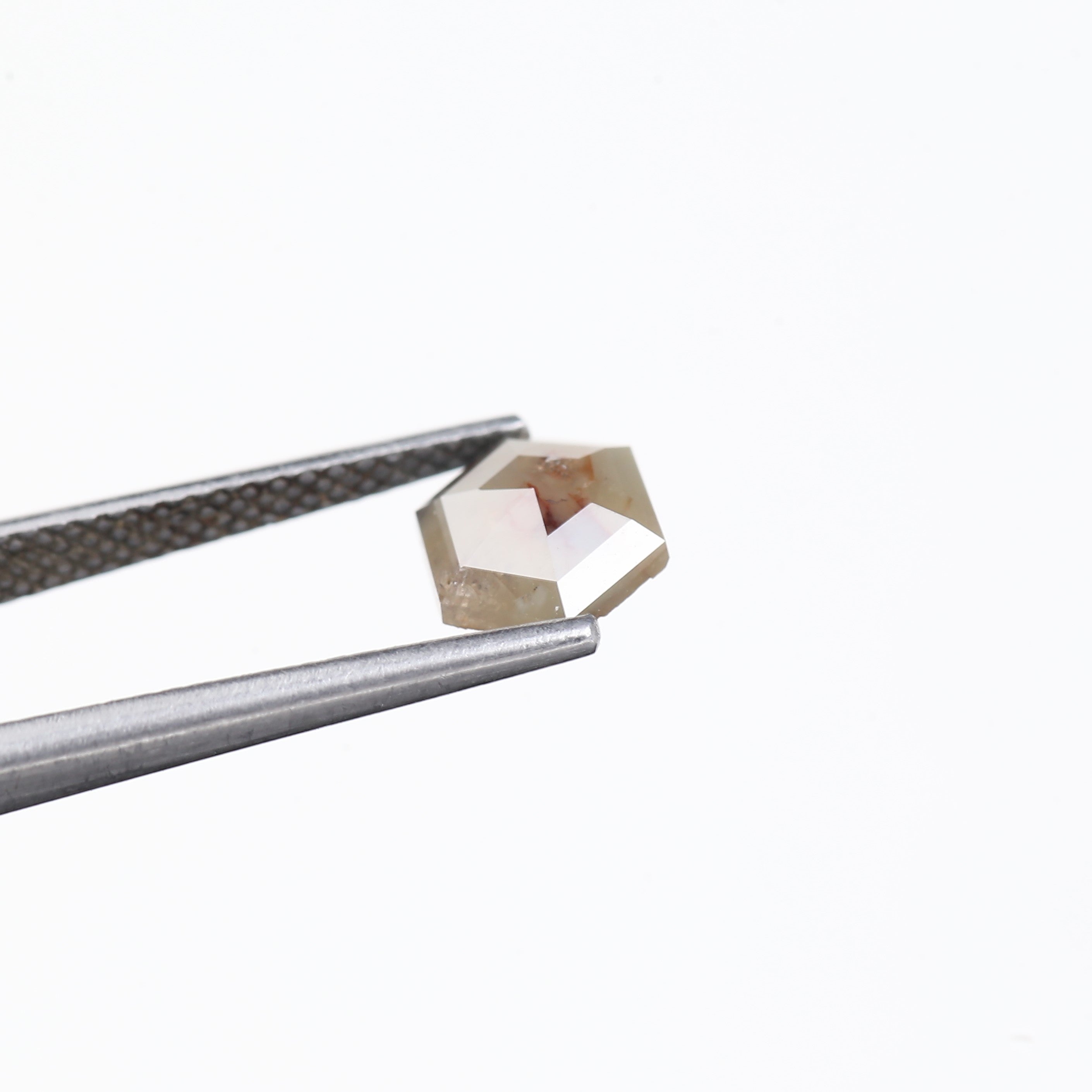 0.97 Carat Natural Salt And Pepper Brown Gray Hexagon Diamond 6.31 MM