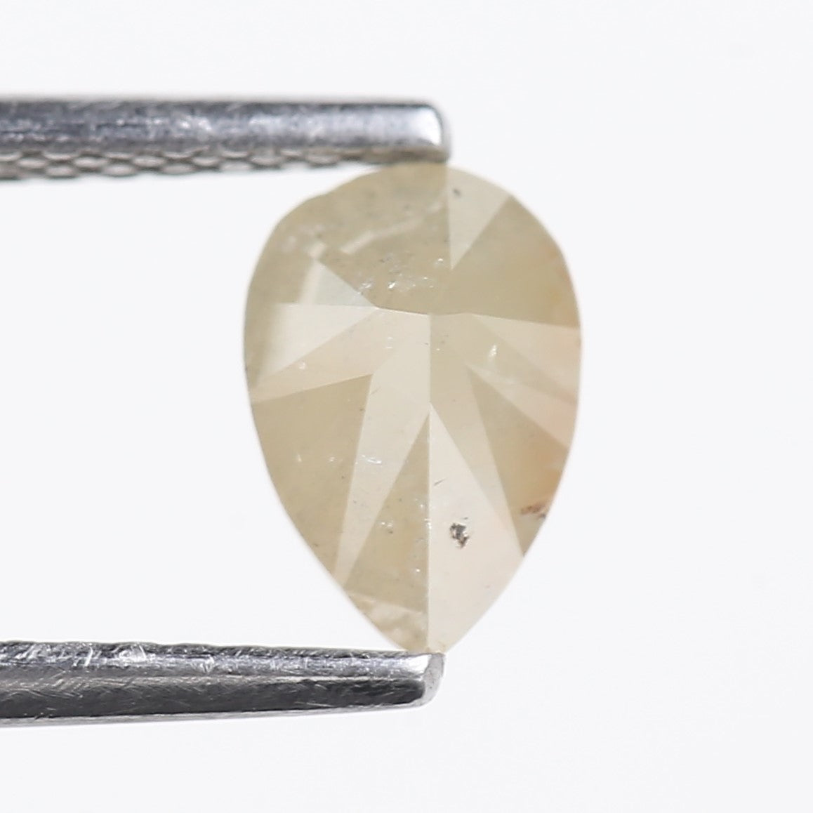 0.81 Carat Natural Yellow Orange Pear Salt and Pepper Diamond 7.10 MM