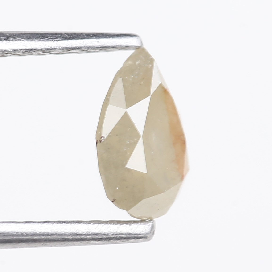 0.81 Carat Natural Yellow Orange Pear Salt and Pepper Diamond 7.10 MM