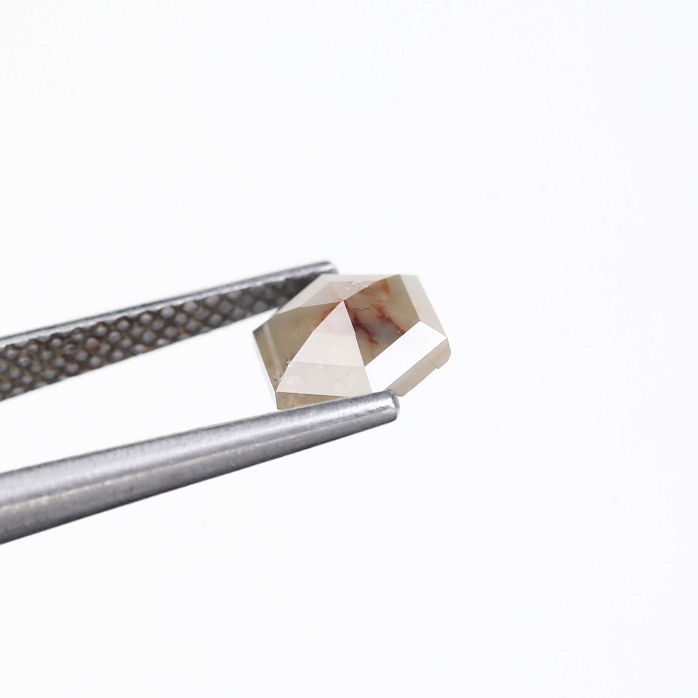 0.97 Carat Natural Salt And Pepper Brown Gray Hexagon Diamond 6.31 MM