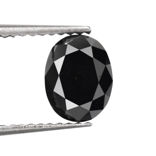 oval natural black diamond