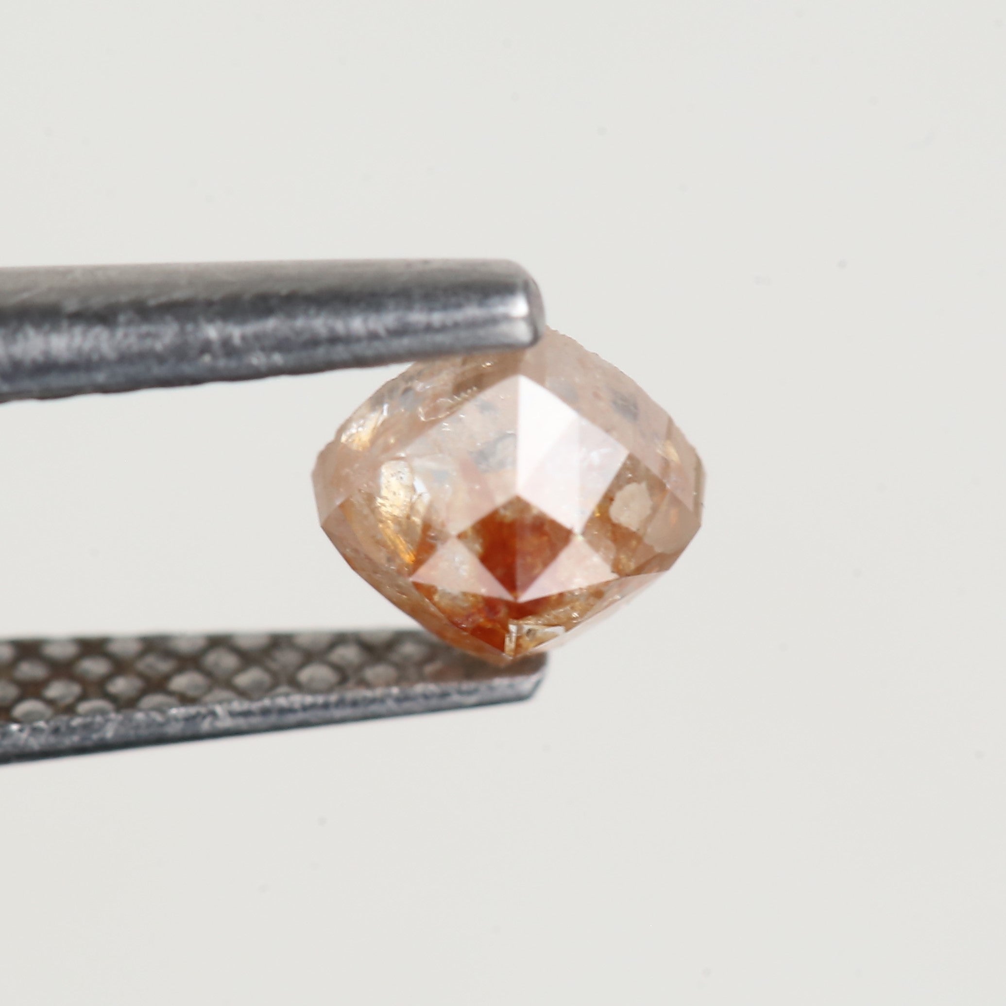 1.34 Ct Cushion Rose Cut Orange Salt and Pepper Diamond 6.4 MM
