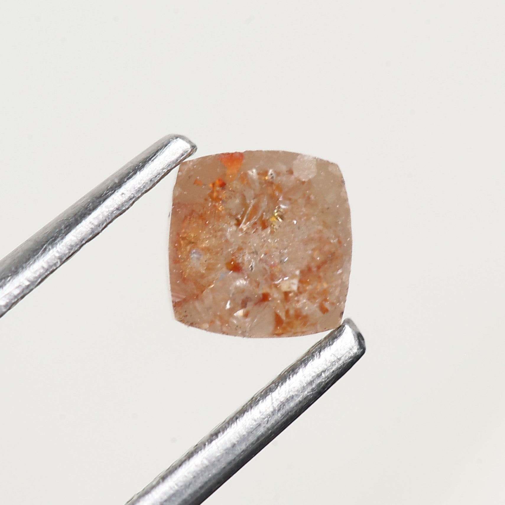 1.34 Ct Cushion Rose Cut Orange Salt and Pepper Diamond 6.4 MM