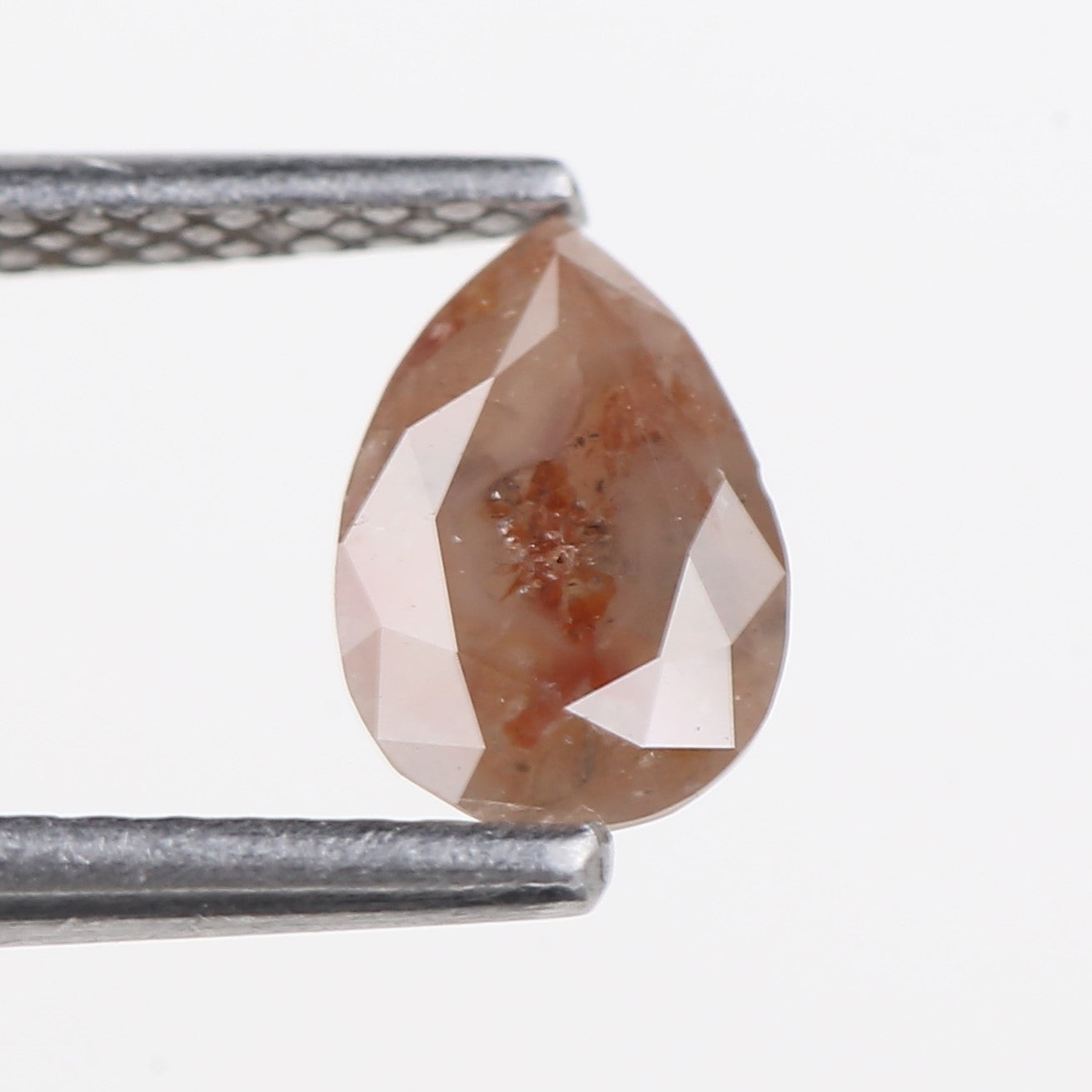 0.76 Carat Natural Orange Pear Salt and Pepper Diamond 7.16 MM