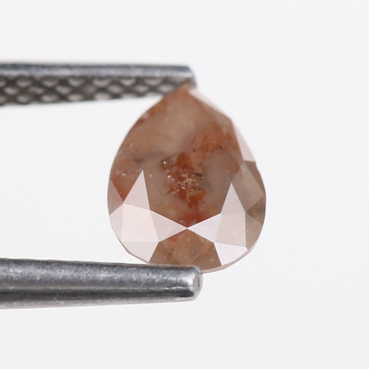 0.76 Carat Natural Orange Pear Salt and Pepper Diamond 7.16 MM