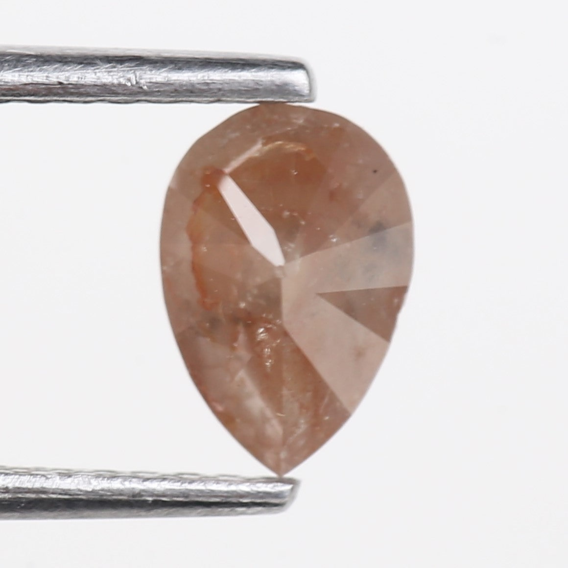 0.76 Carat Natural Orange Pear Salt and Pepper Diamond 7.16 MM