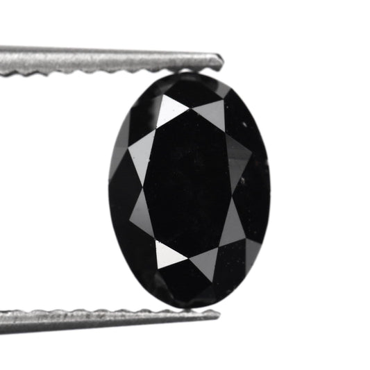 Oval Brilliant Cut Fancy Black Natural Diamond