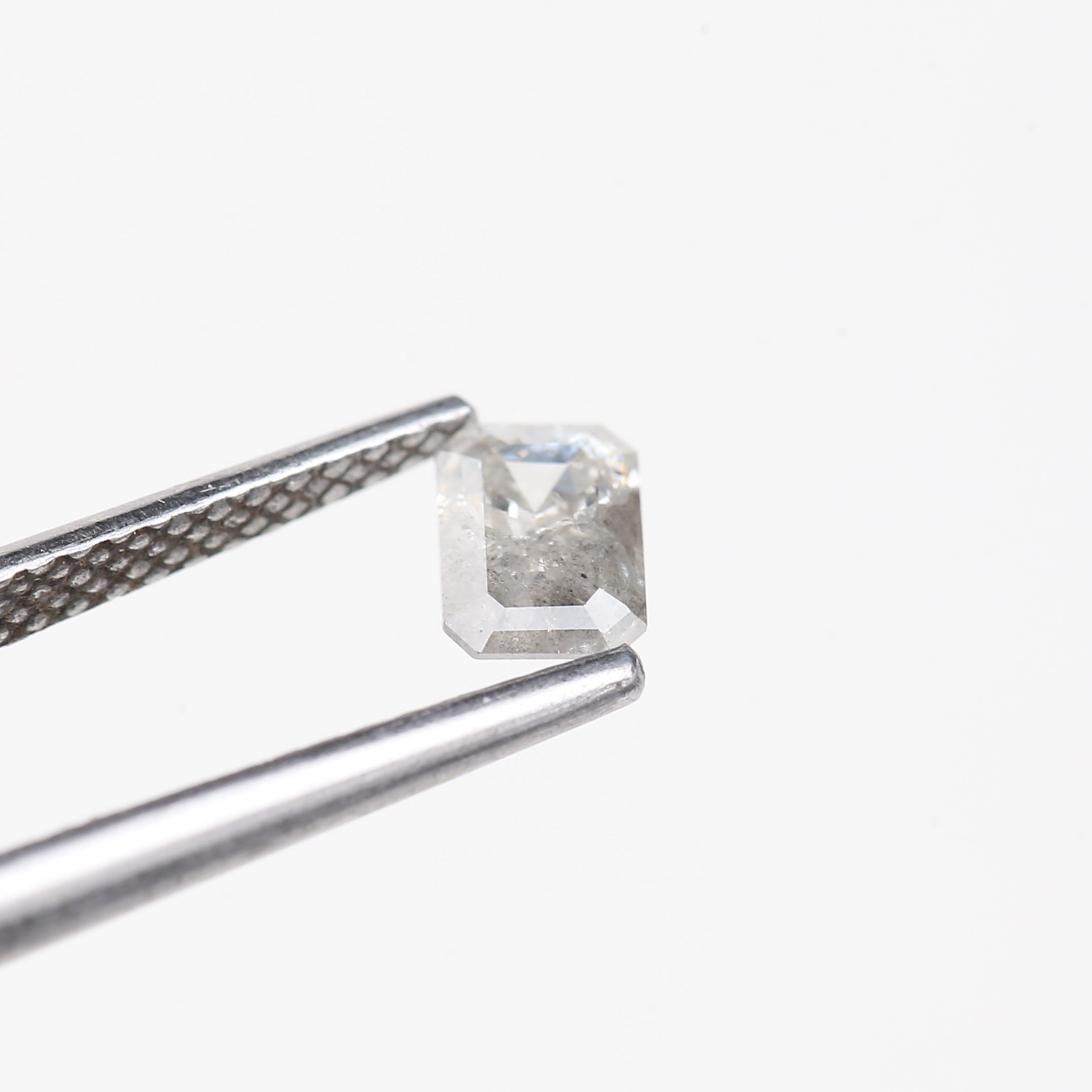 0.40 Carat Natural Salt And Pepper Diamond Icy Grey Emerald Diamond 5.24 MM