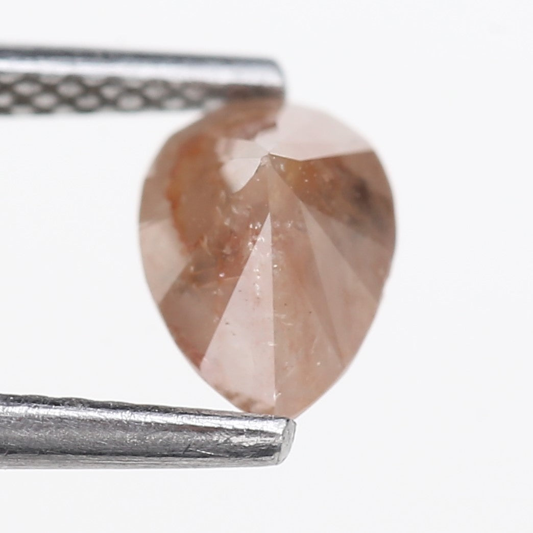 0.76 Carat Natural Orange Pear Salt and Pepper Diamond 7.16 MM