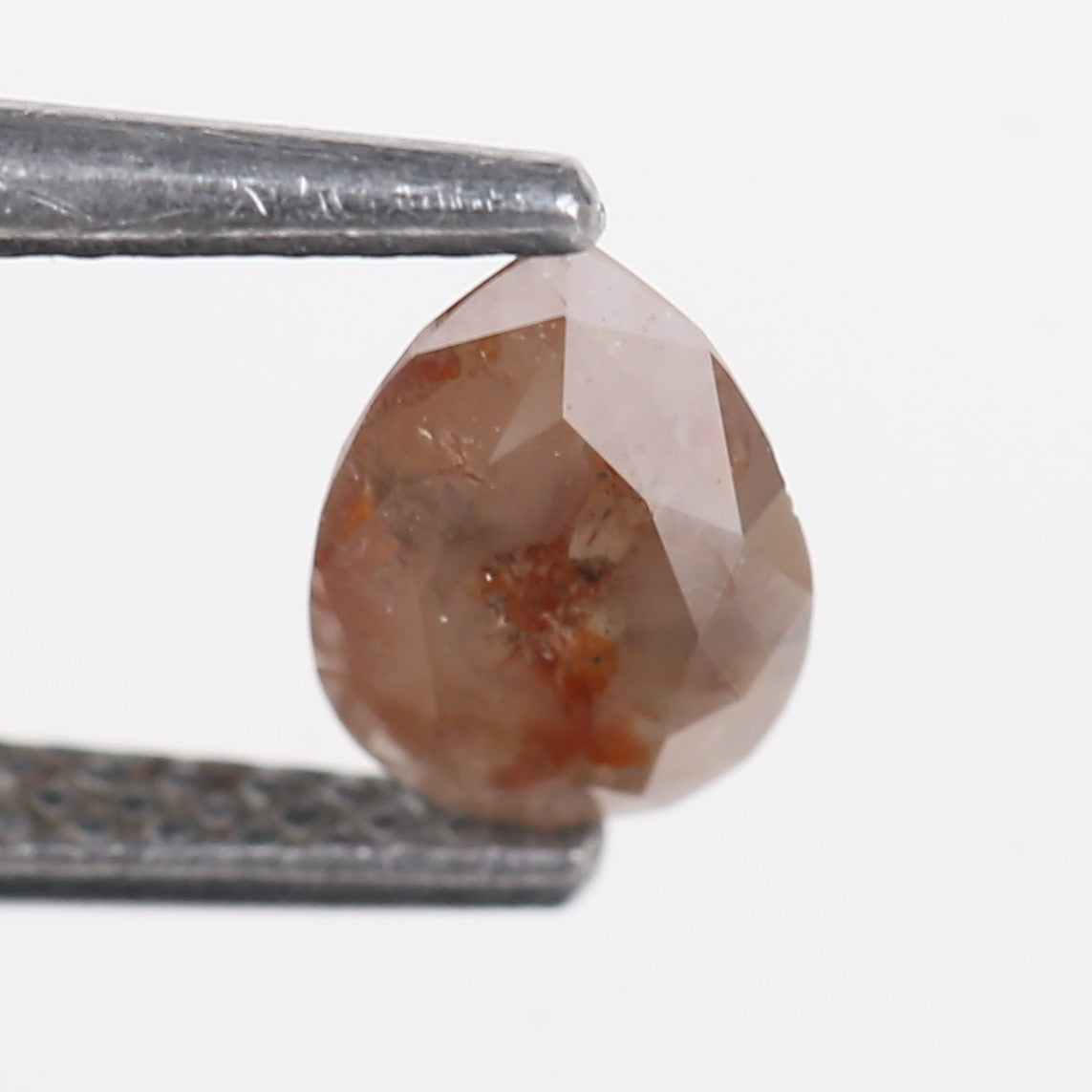 0.76 Carat Natural Orange Pear Salt and Pepper Diamond 7.16 MM