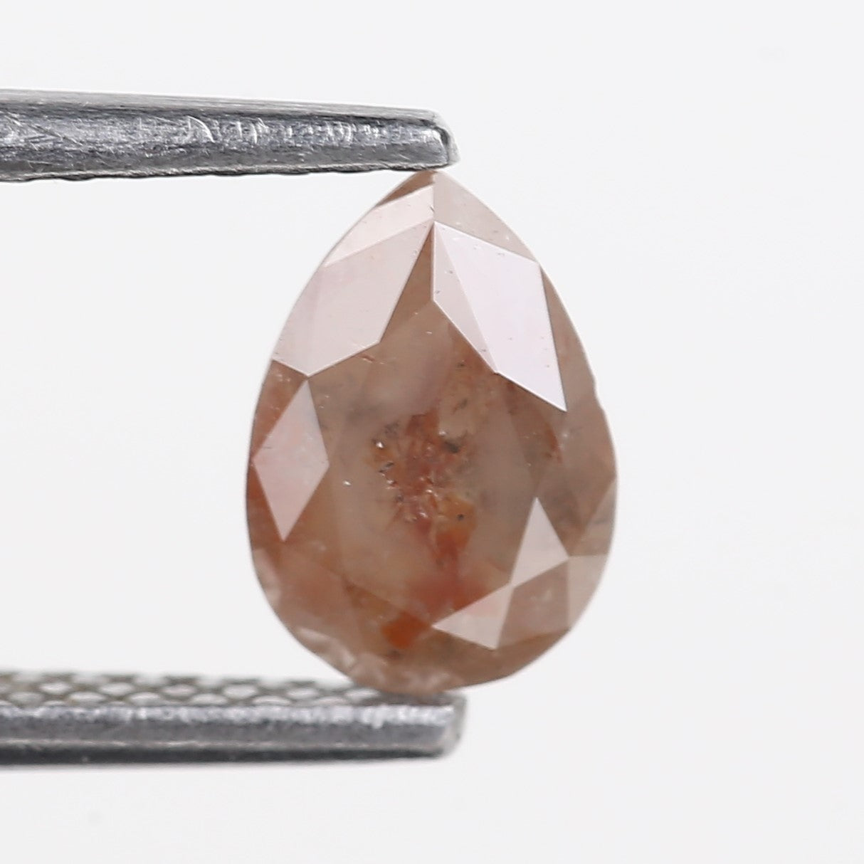 0.76 Carat Natural Orange Pear Salt and Pepper Diamond 7.16 MM