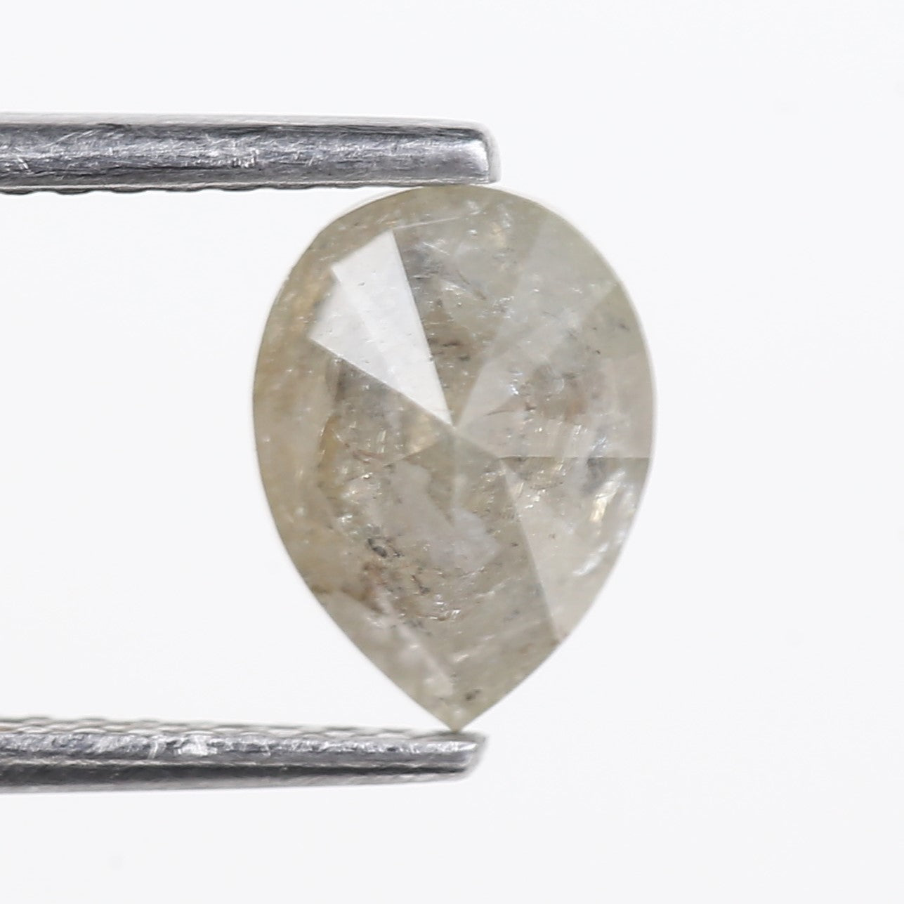 1.47 Carat Natural Gray Pear Salt and Pepper Diamond 8.04 MM