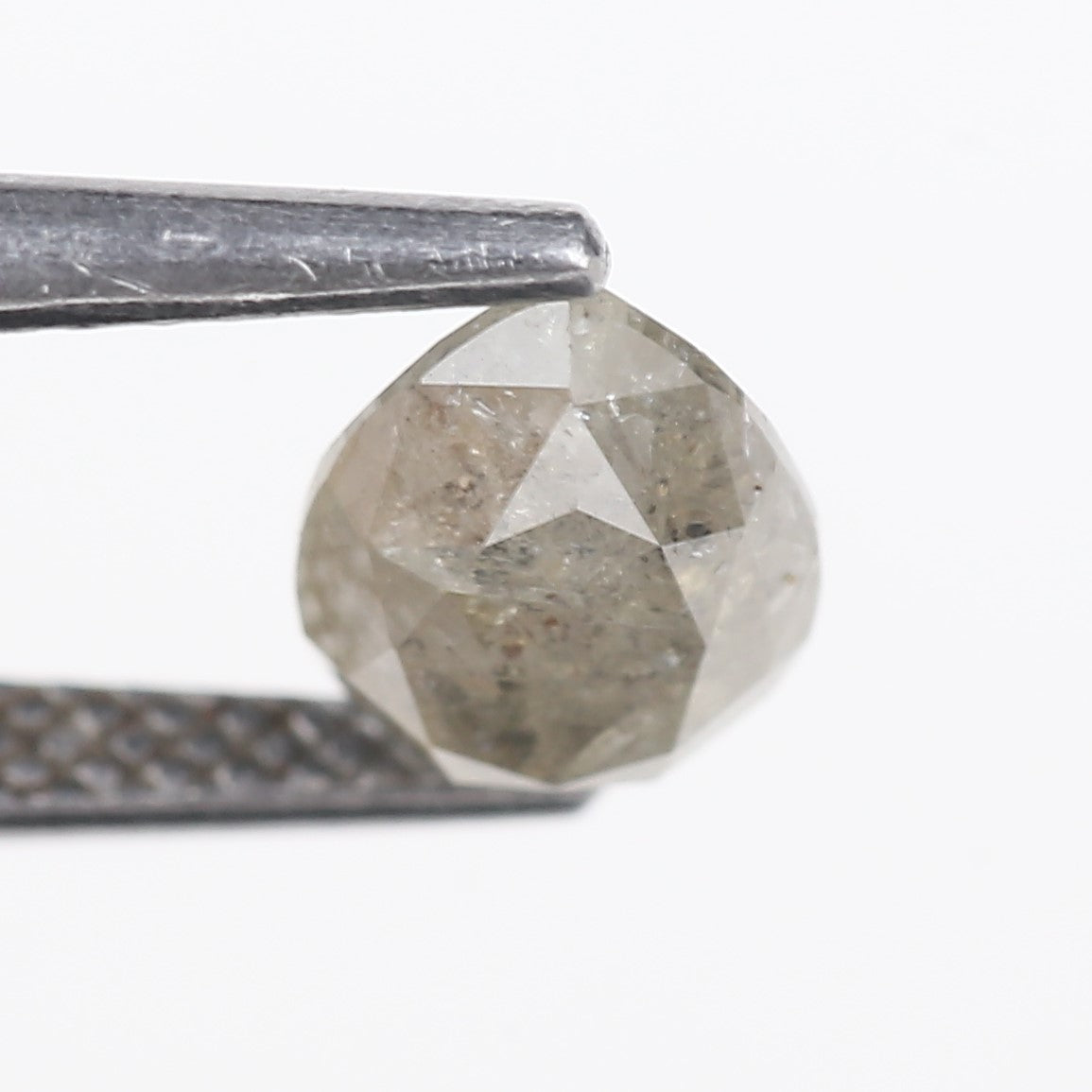 1.47 Carat Natural Gray Pear Salt and Pepper Diamond 8.04 MM