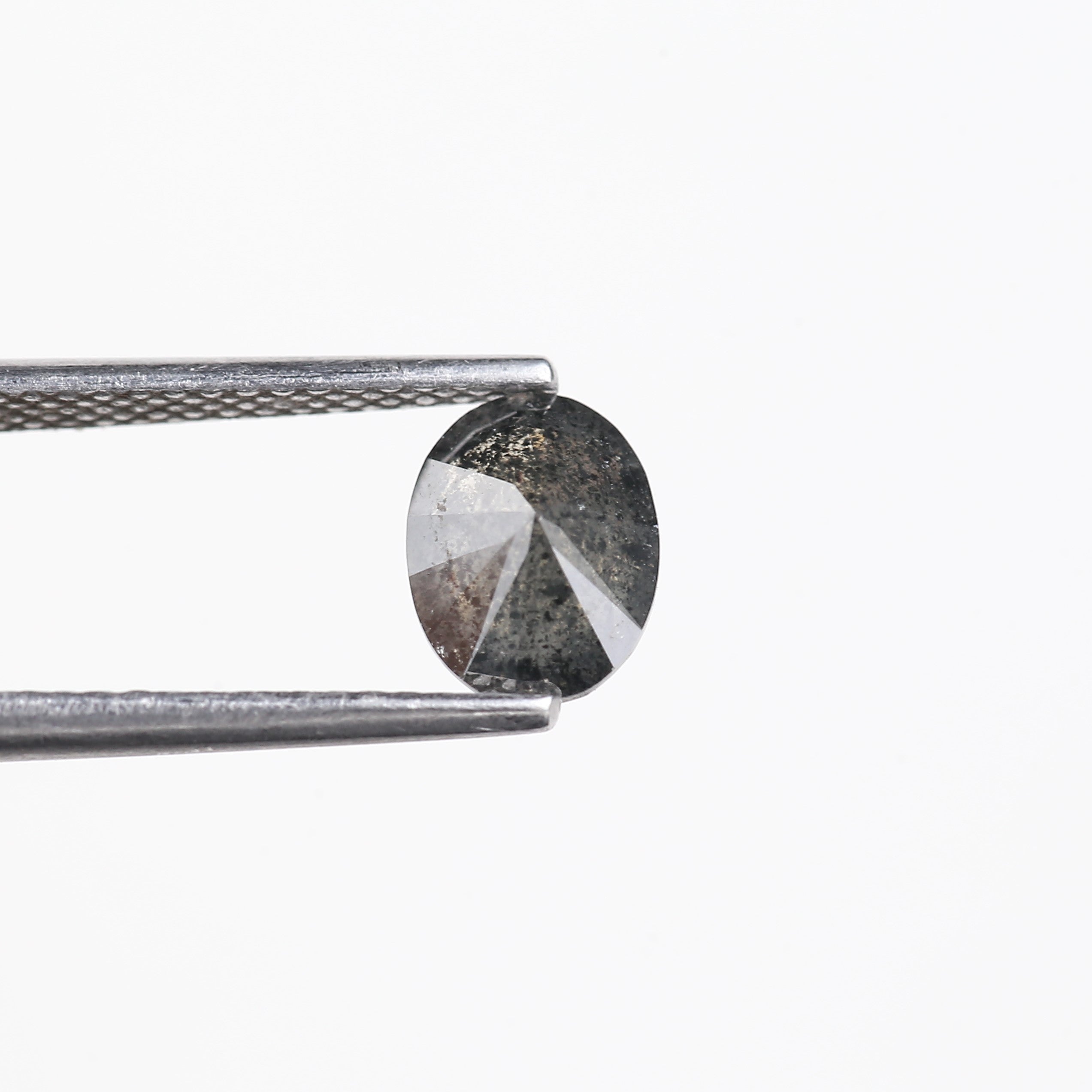 1 Carat Salt And Pepper Natural Grey Oval Cut Loose Diamond 7.31 MM