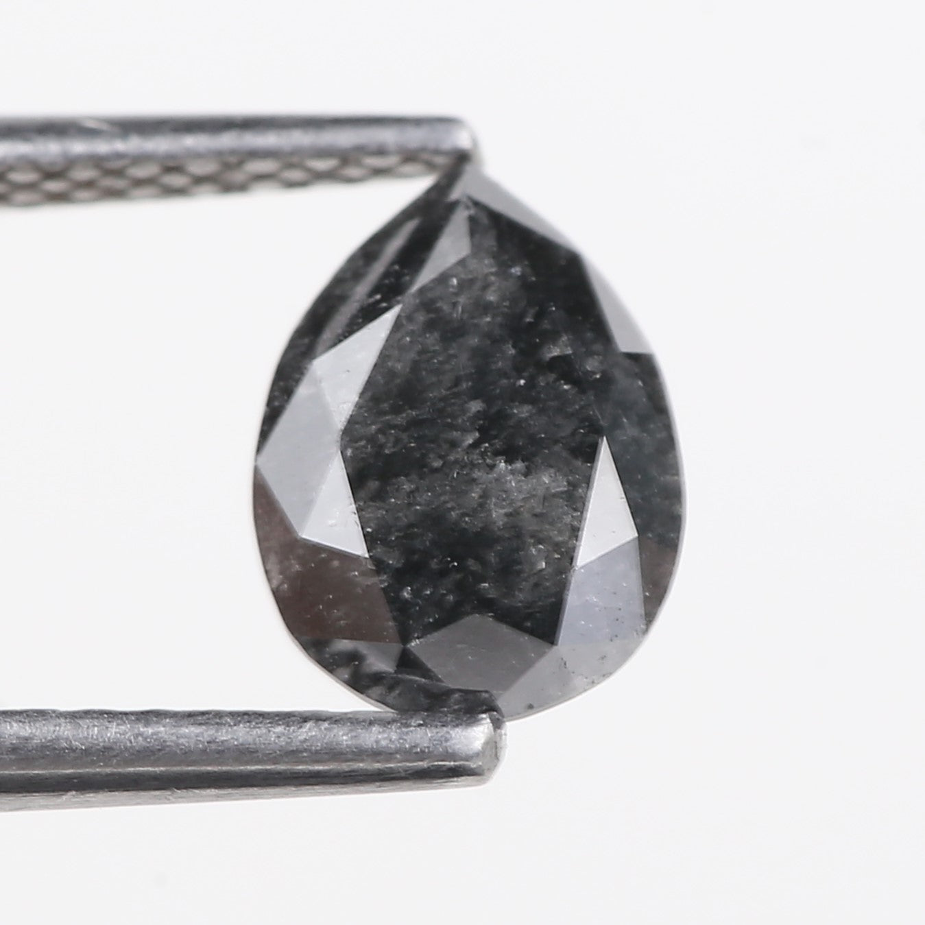 1 Ct Natural Pear Salt And Pepper Dark Gray Diamond 7.93 MM