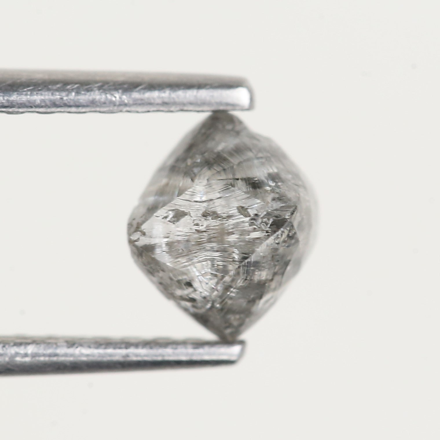 1.31 Carat Natural Grey Octahedron Rough Loose Diamond 5.15 MM