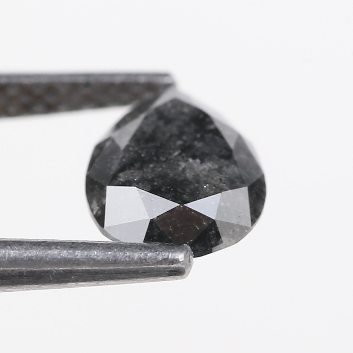 1 Ct Natural Pear Salt And Pepper Dark Gray Diamond 7.93 MM