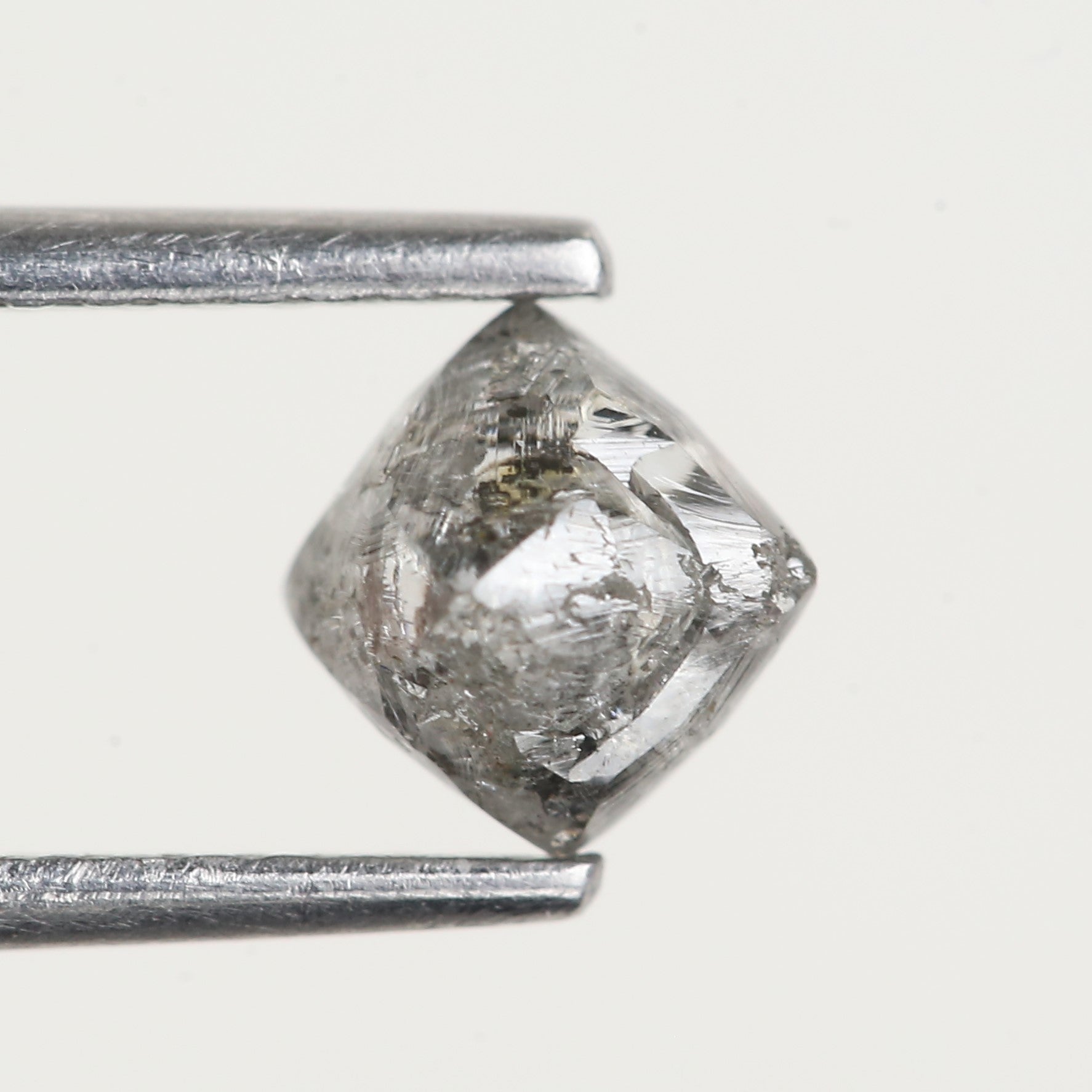1.31 Carat Natural Grey Octahedron Rough Loose Diamond 5.15 MM