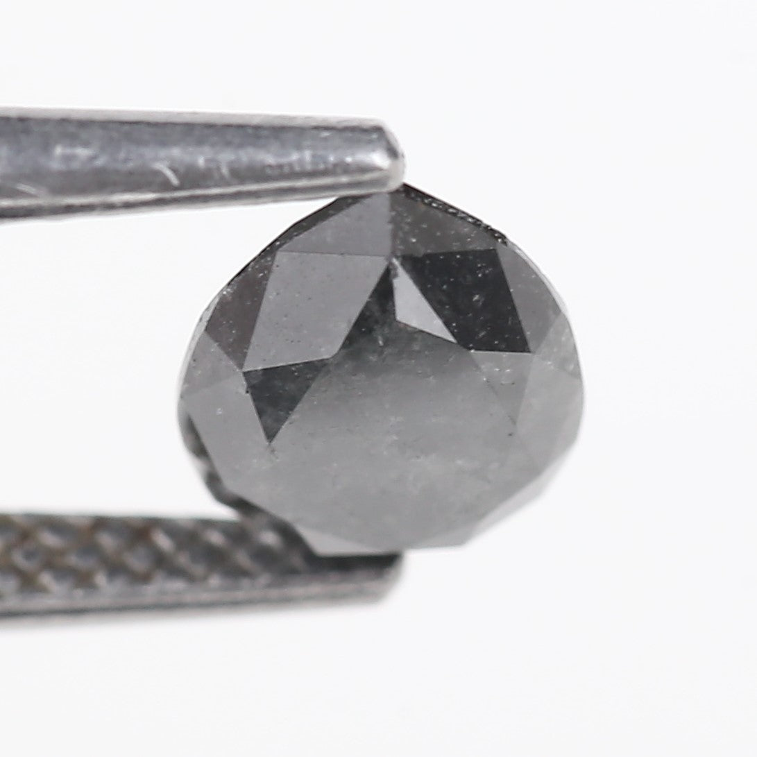 1 Ct Natural Pear Salt And Pepper Dark Gray Diamond 7.93 MM