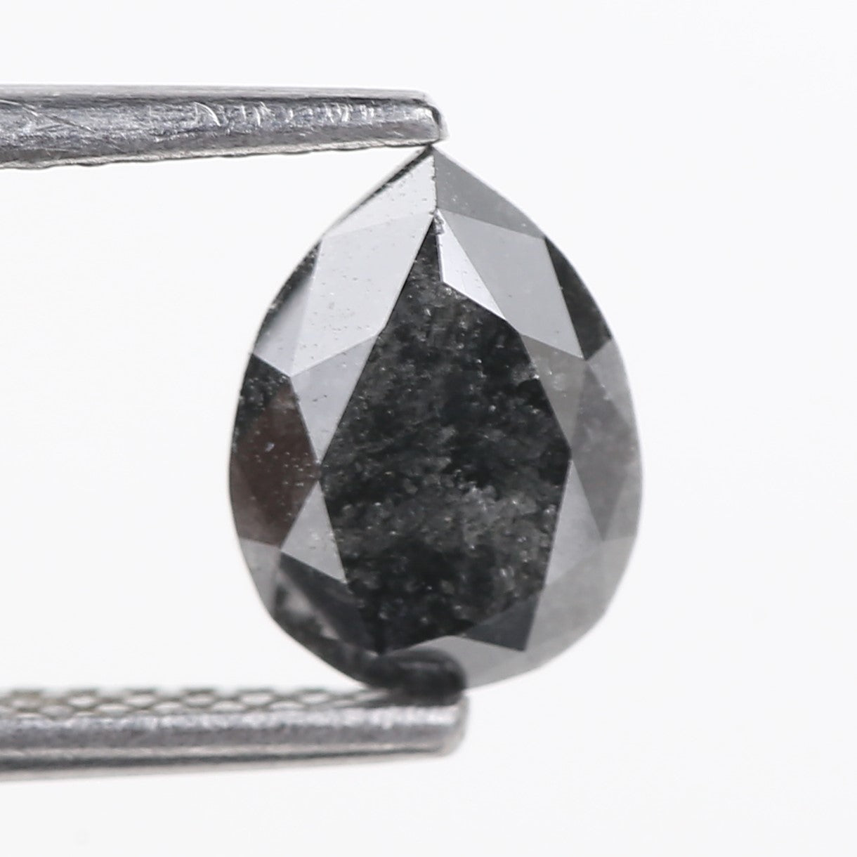 1 Ct Natural Pear Salt And Pepper Dark Gray Diamond 7.93 MM