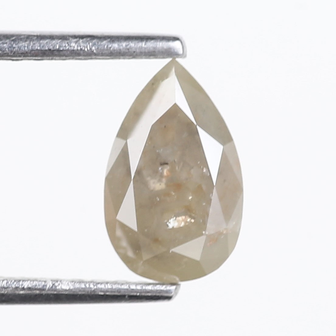 0.96 Carat Natural Gray Pear Cut Salt and Pepper Diamond 8.13 MM